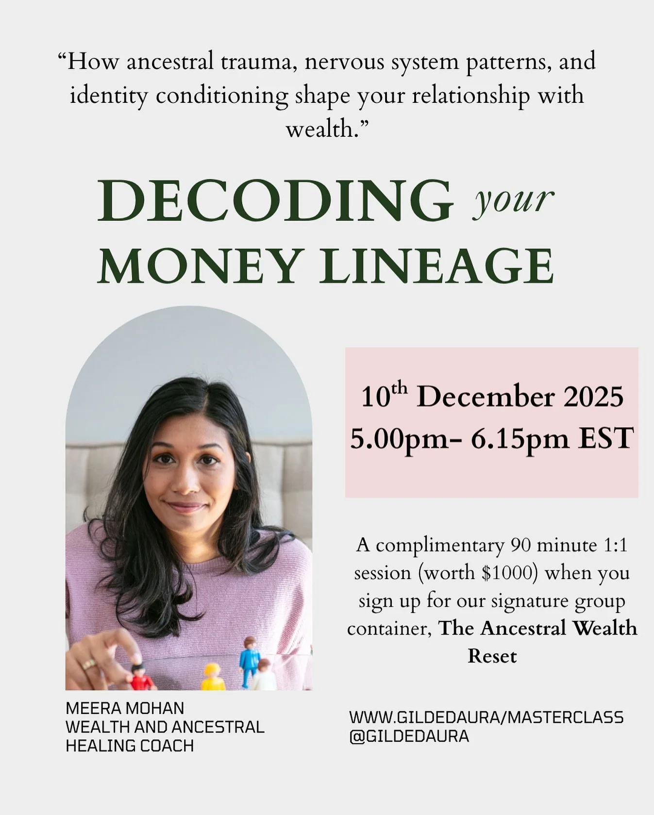 This masterclass is designed for women who are emotionally intelligent, spiritually curious, and craving a different way to experience wealth&mdash;one that feels aligned, embodied, and sustainable.

You might be:

Feeling worn down by the pressure t