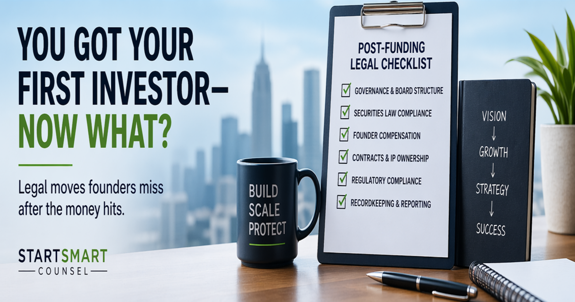You Got Your First Investor! Now What? Legal Moves Founders Miss After the Money Hits