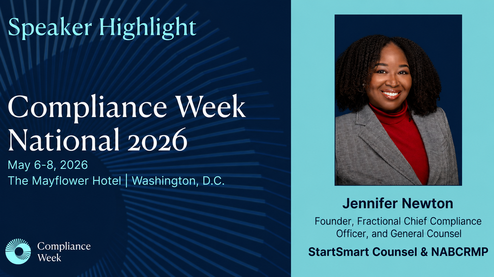 Jennifer Newton to Speak at Compliance Week National 2026 on “The Power of Formal and Informal Mentoring in Compliance”