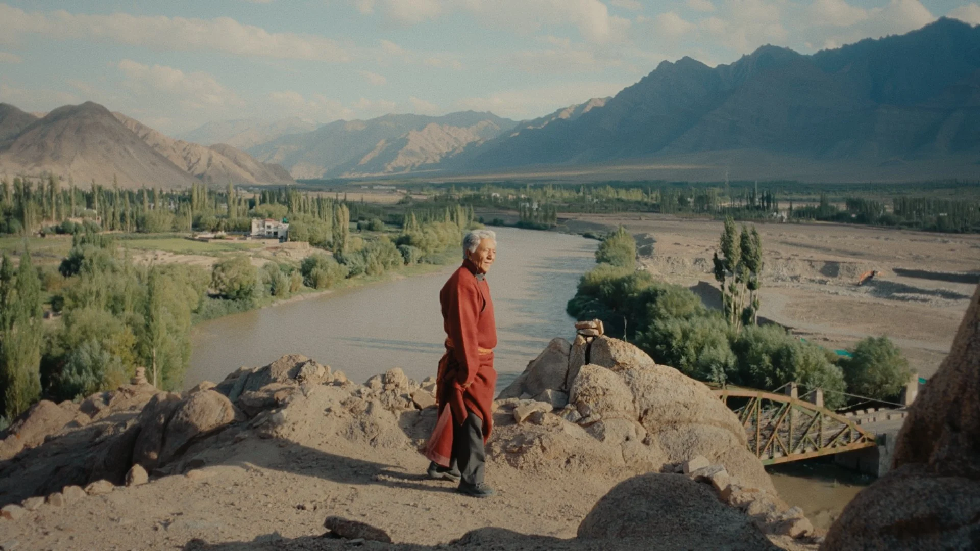  In the high-altitude stillness of Ladakh, an elderly shopkeeper leaves behind the quiet hum of his daily life to answer a deeper summons. Part fiction, part documentary, this film captures a singular, breathtaking moment of devotion: a man standing 