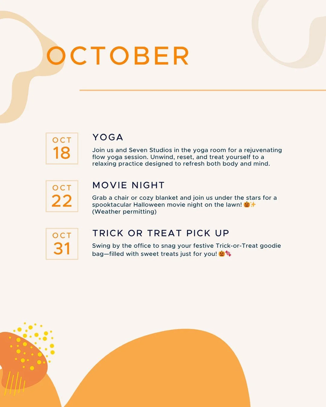 🎃🍂 October is packed with fun at The Gramercy! 🍂🎃From cozy yoga flows and Halloween movie nights on the lawn, to festive Trick-or-Treat goodie bags, we&rsquo;ve got something for everyone this month. Don&rsquo;t miss out on all the ways to relax,