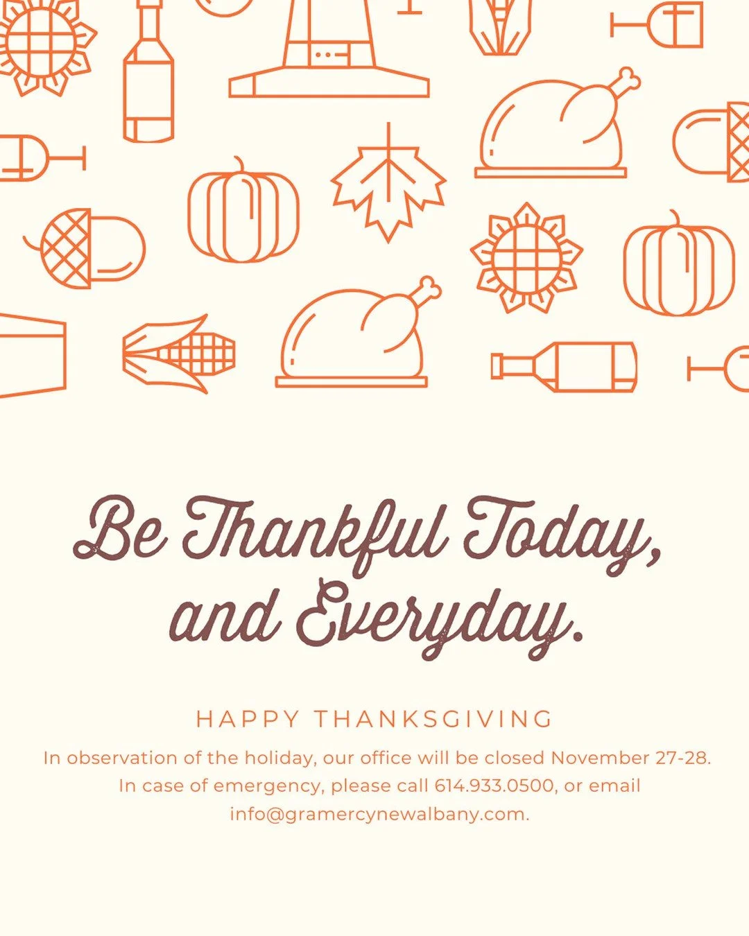 🍂 Happy Holidays! 🍁Our office will be closed November 27th&ndash;28th for the holiday.We&rsquo;ll reopen on November 29th &mdash; wishing everyone a wonderful and safe celebration! 🦃✨