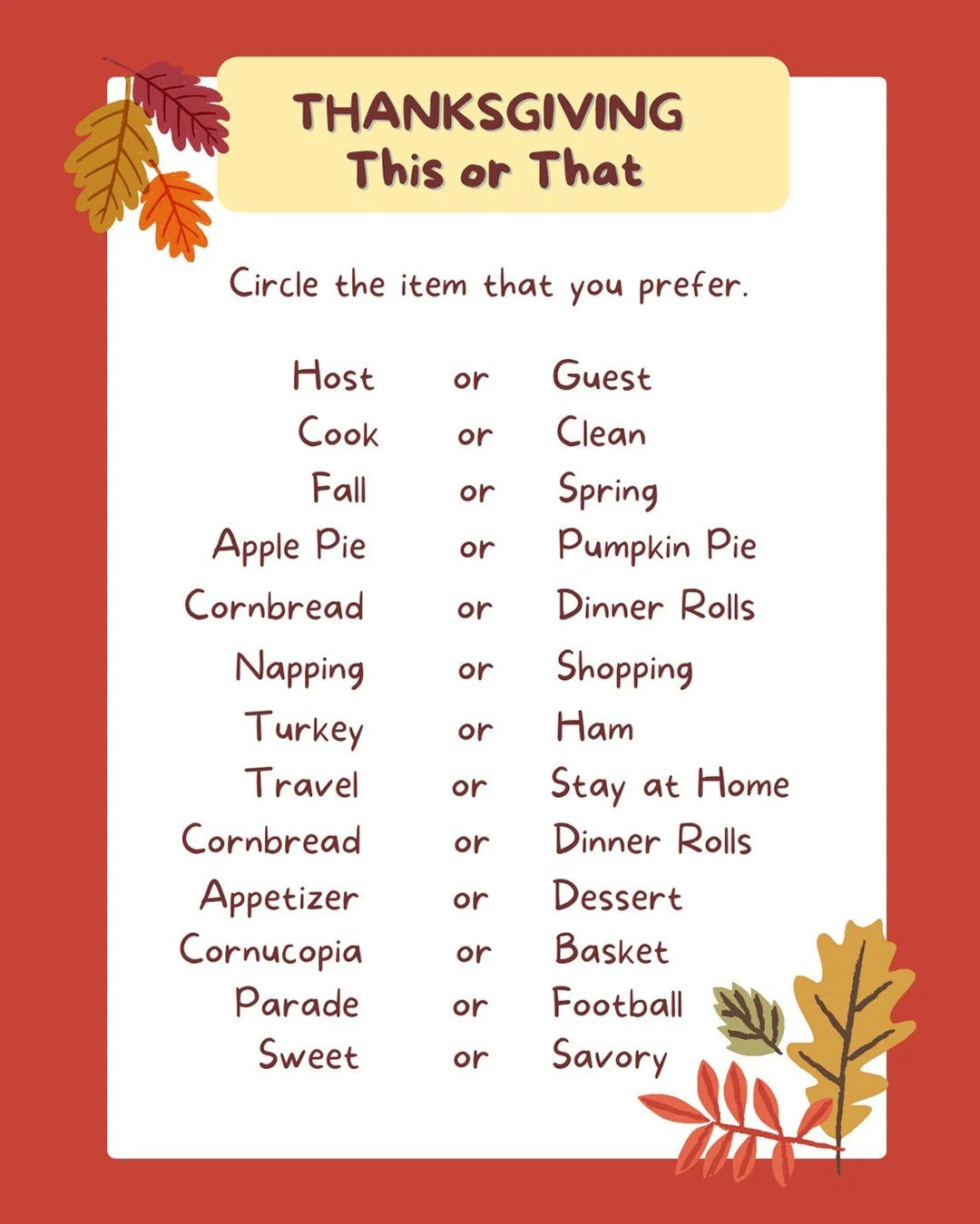🦃✨ Thanksgiving This or That! ✨🦃Let&rsquo;s have some fun &mdash; pick your favorites and drop them in the comments! 👇#ThanksgivingFun #ThisOrThat #HolidayVibes #CommunityFun
