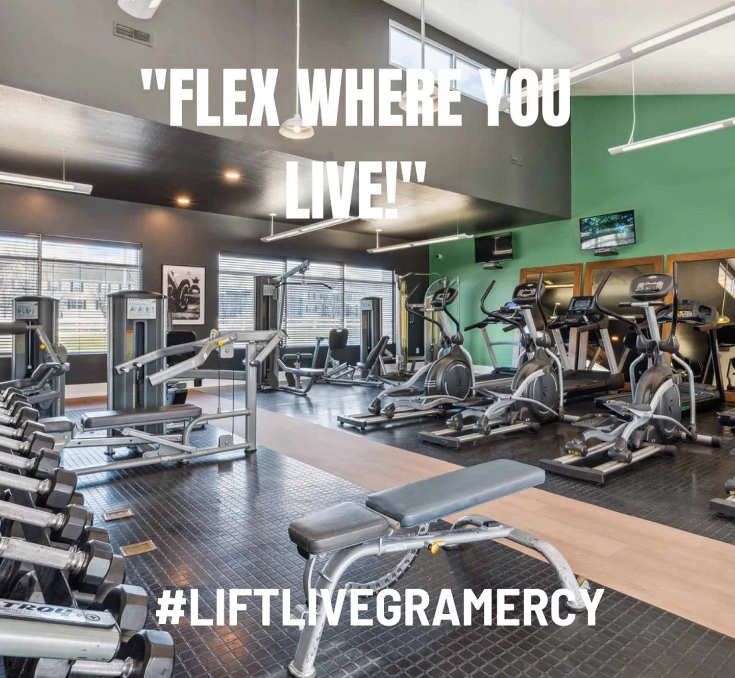 &ldquo;Your gym membership? Already included 😉🏋️&zwj;♀️ From cardio to strength training, The Gramercy gym makes it easy to stay active without ever leaving home.&rdquo;