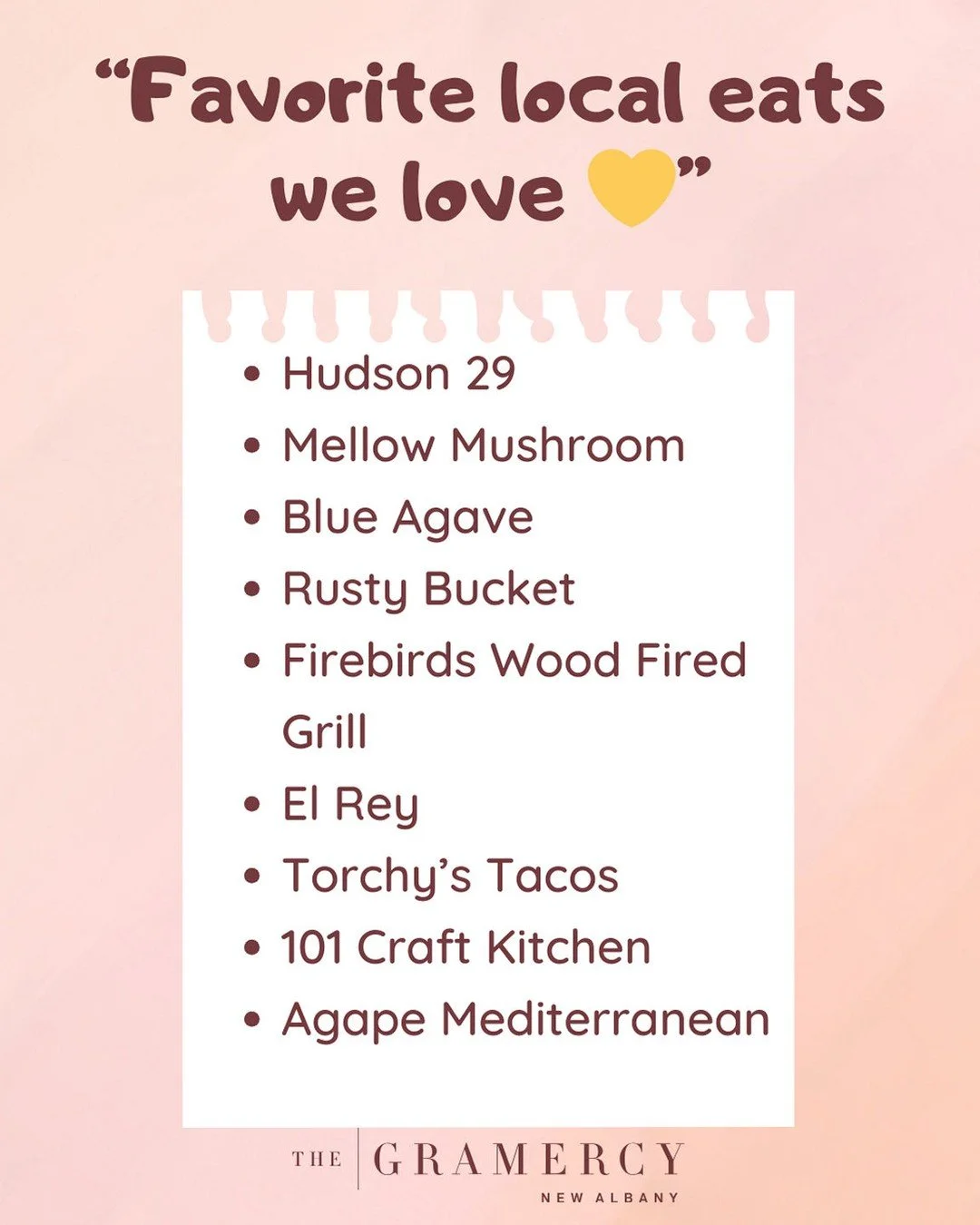 Looking for your next favorite place to eat? The Gramercy has some restaurant suggestions just for you 😋
Whether you&rsquo;re in the mood for a quick bite, a cozy dinner, or something sweet, there are plenty of great options nearby. Living at The Gr