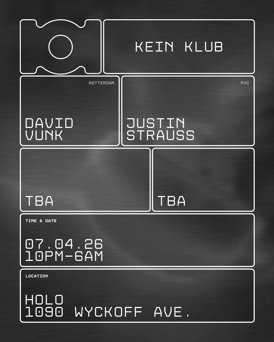 KEIN KLUB: DAVID VUNK | JUSTIN STRAUSS ++