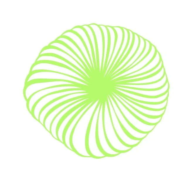 Abstraktes grünes kreisförmiges Muster auf weißem Hintergrund