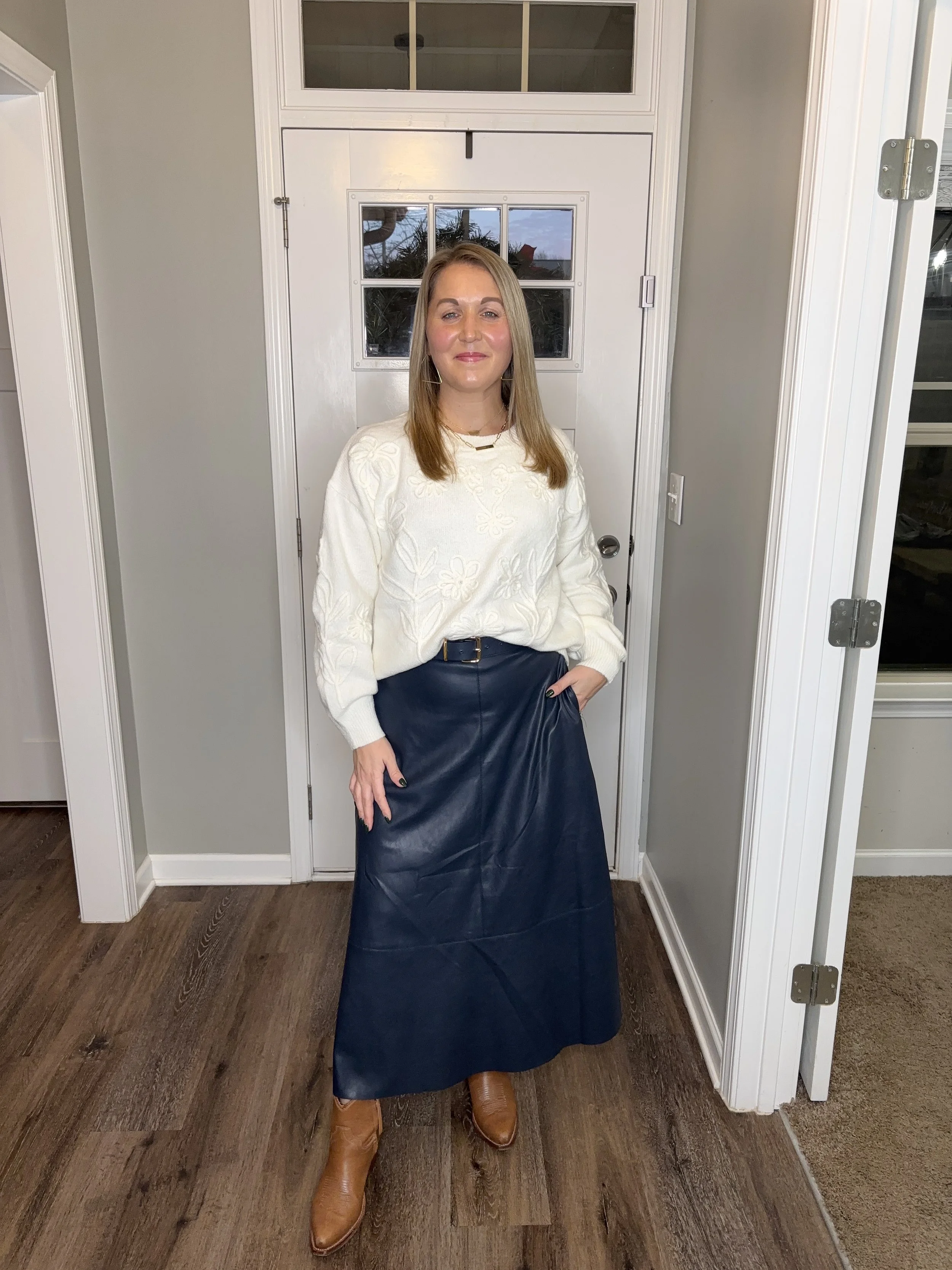 Oleander Floral Embroidery Sweater