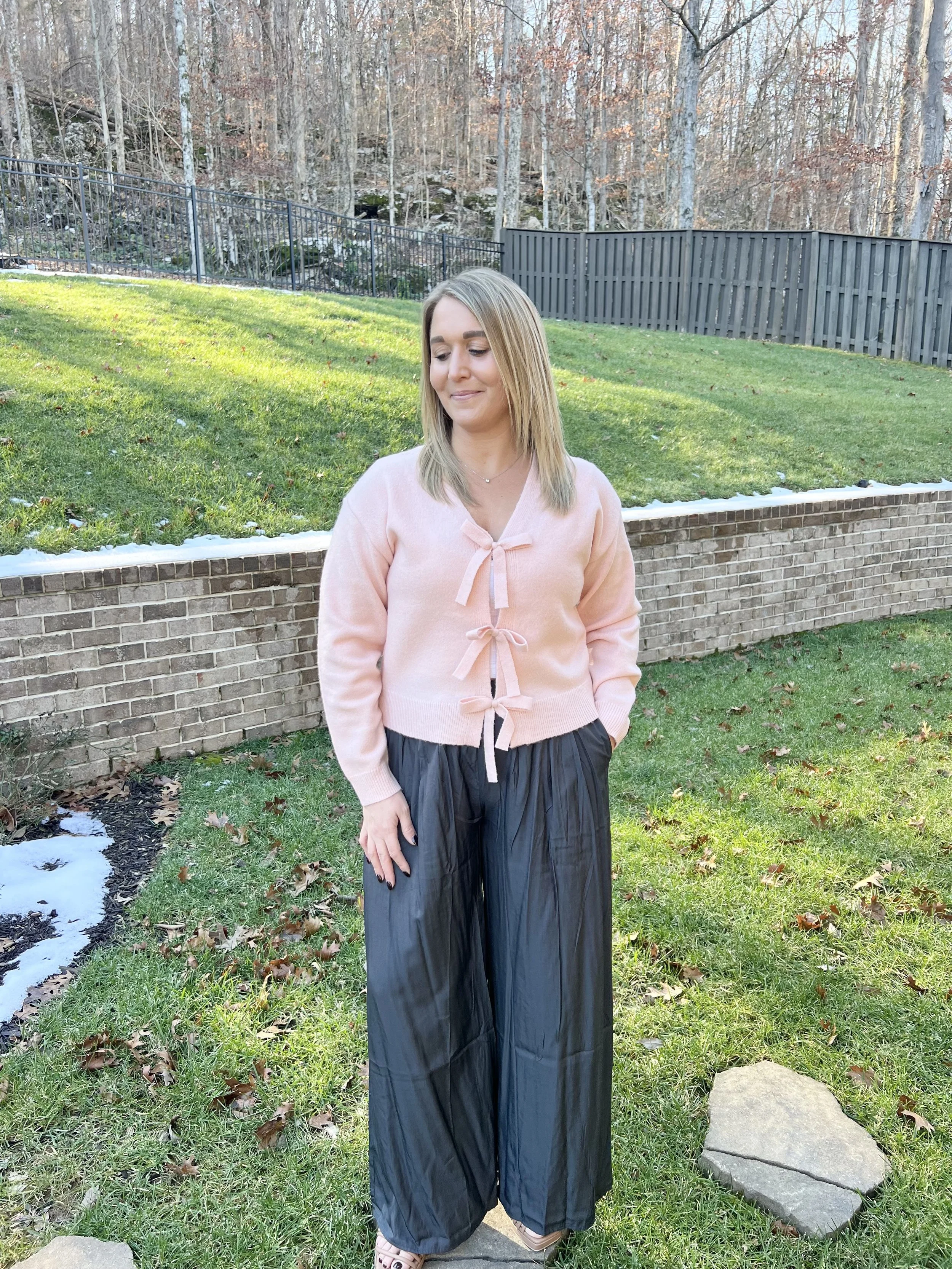 Silver Cloud High Waist Wide Leg Pants