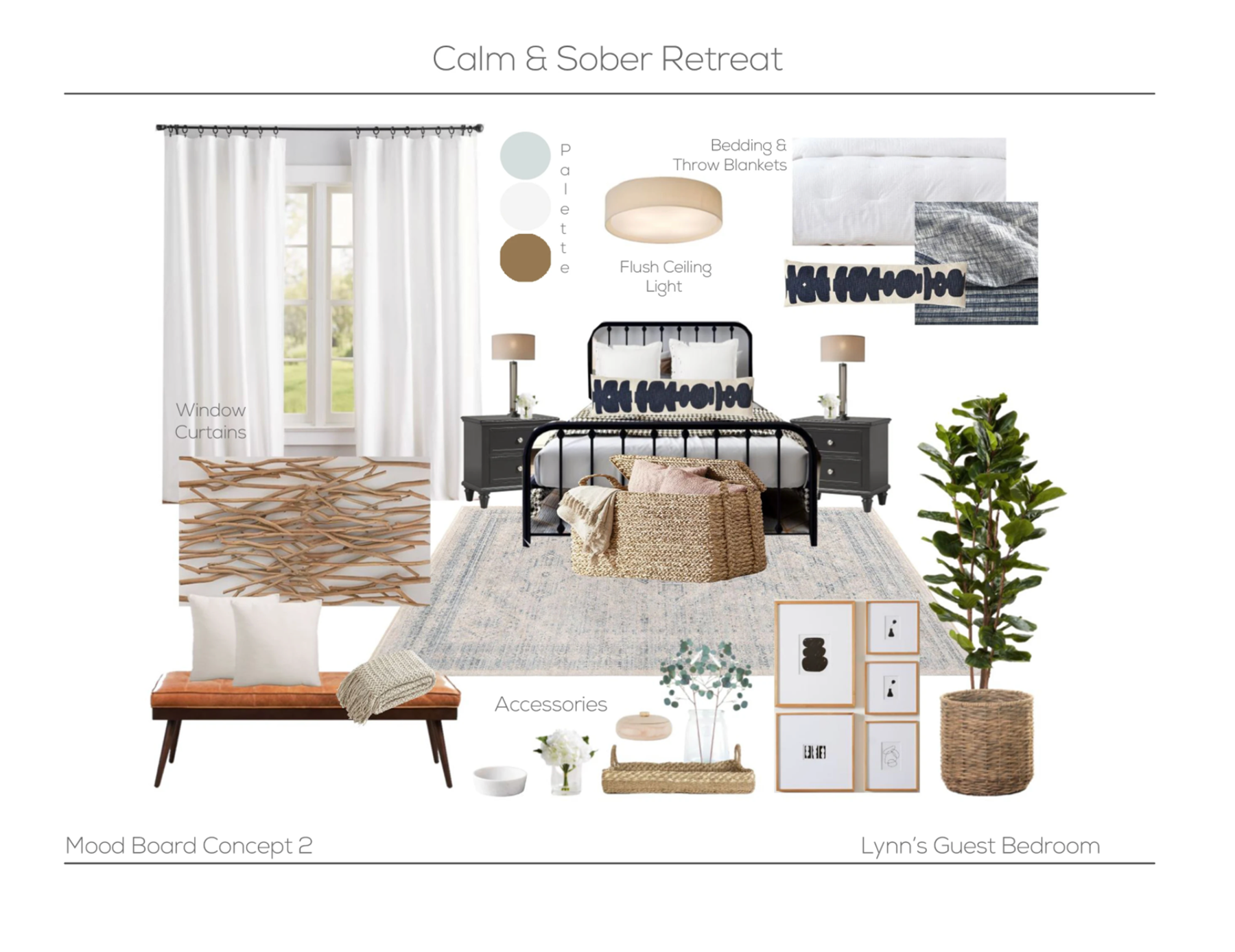 Lynns Guest Bedroom - Mood board