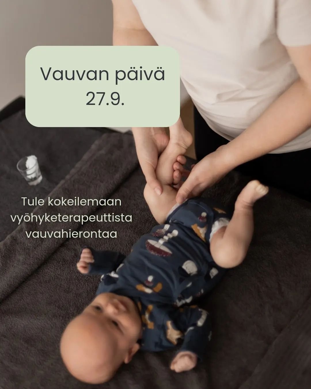 Vauvan p&auml;iv&auml;&auml; vietet&auml;&auml;n taas ensi viikon perjantaina 27.9. ✨️

Mielest&auml;ni jokaisen vauvan oikeuksiin kuuluisi kehohoito syntym&auml;n j&auml;lkeen, aina se ei kuitenkaan ole perheelle mahdollista. Vauvan p&auml;iv&auml;n