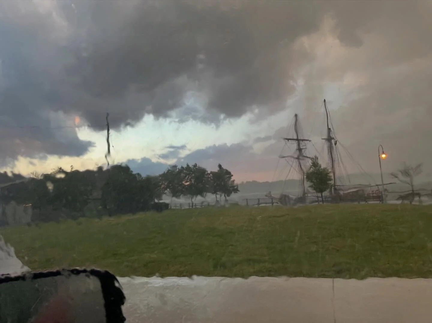 No digital filter needed. Through a storm-soaked window. 
#suddenstorm 
#cloudburst 
#sky 
#sunsetclouds❤️