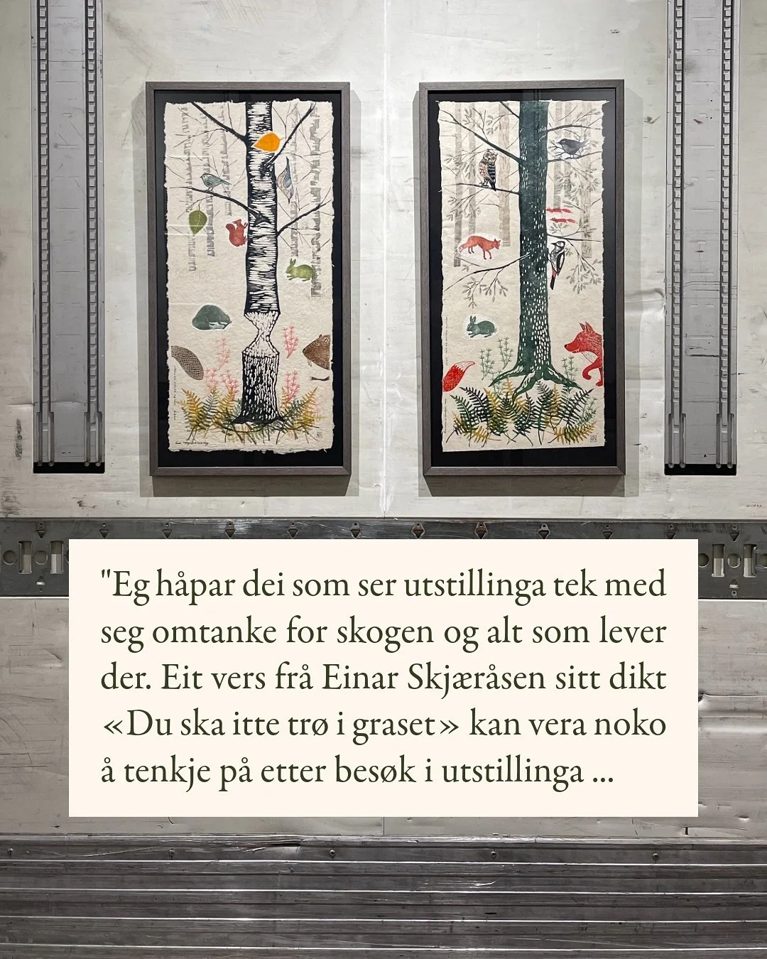 Borghild Telnes deler tankar om kva ho h&aring;par folk sitt att med etter utstillinga. Kva sitt du att med etter bes&oslash;ket?