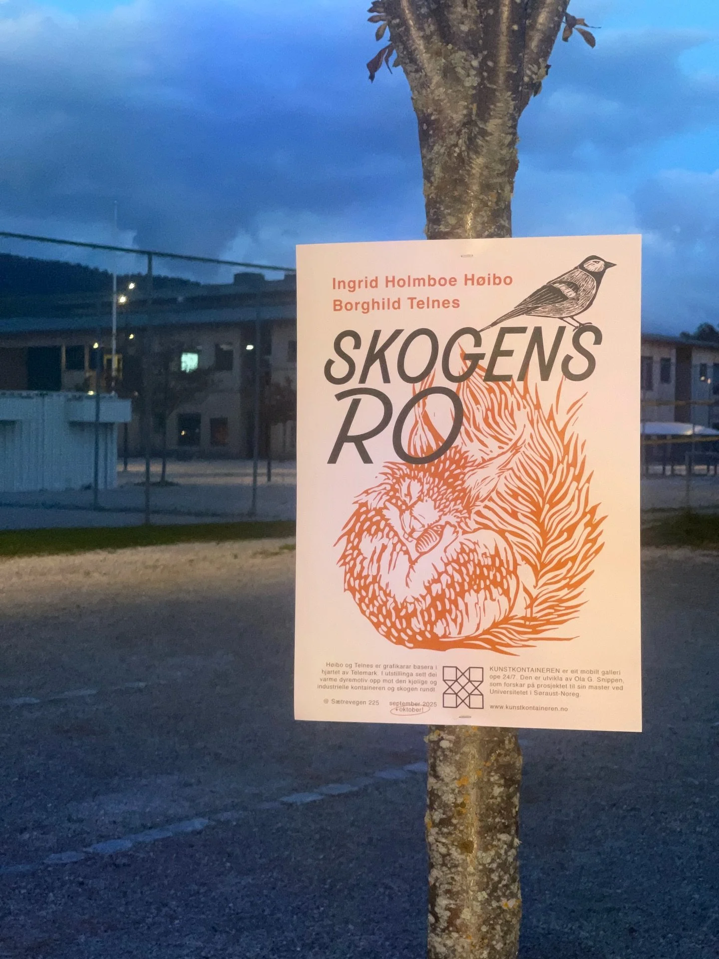 Hausten blir m&oslash;rkare og kaldare for kvar dag - kom inn og bli varm av &aring; sj&aring; H&oslash;ibo og Telnes sine arbeid 🍂🐿️ all info om utstillinga og kontaineren finn du p&aring; nettsida: www.kunstkontaineren.no