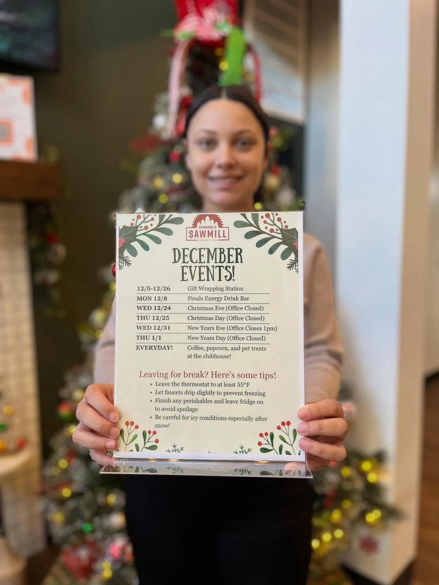 December Newsletter update! 

Check out our December newsletter that we&rsquo;ve posted around site to stay updated on December events and office closures😊🫶🏻

Be sure to also check out our winterization tips to make sure you&rsquo;re all set to go