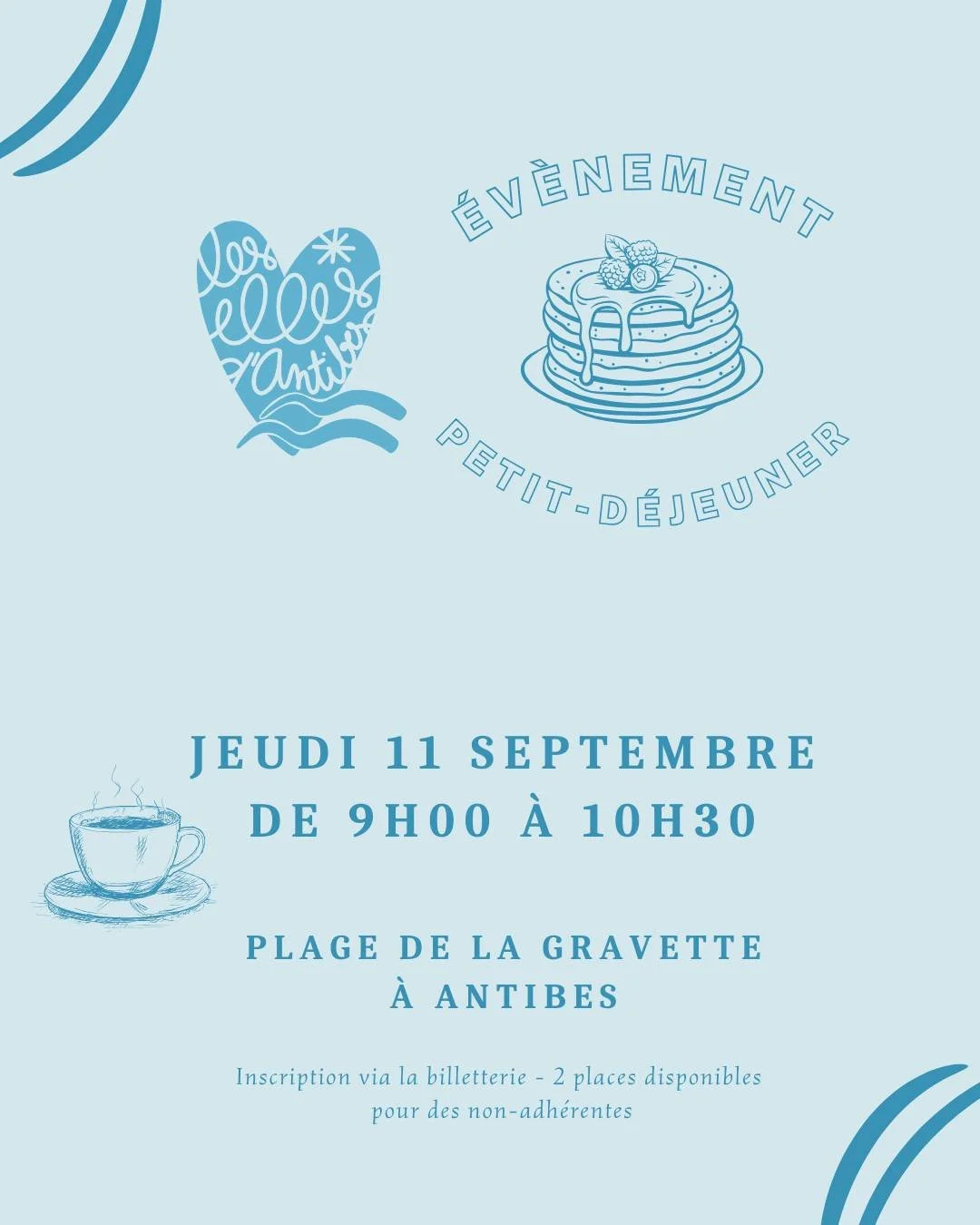 ✨ C&rsquo;est la rentr&eacute;e pour Les Elles d'Antibes ✨
On se retrouve jeudi 11 septembre sur la plage de la Gravette pour partager un petit-d&eacute;jeuner face &agrave; la mer 🌊☕
Un moment inspirant pour &eacute;changer, se retrouver et lancer 