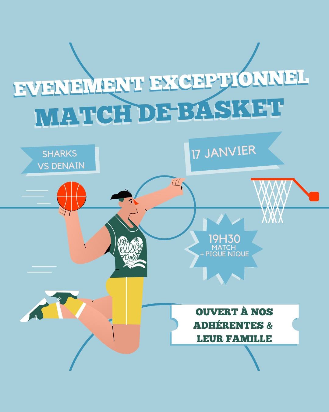 🏀EVENEMENT EXCEPTIONNEL 🏀
Venez admirer les Sharks contre Denain le 17 janvier prochain &agrave; l'Azur Arena dans un rooftop privatis&eacute;! 

Sharky, la mascotte passera vous rendre une visite ! 🦈

Basket, Sharks Antibes, Association