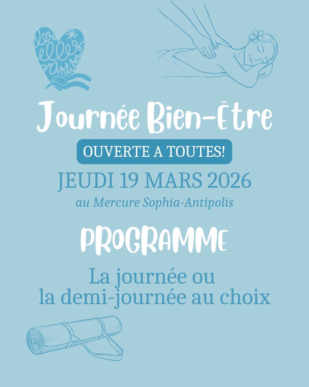 Une journ&eacute;e pour vous, pens&eacute;e comme une vraie parenth&egrave;se!

Venez le matin, l&rsquo;apr&egrave;s-midi ou la journ&eacute;e compl&egrave;te et d&eacute;couvrez l&rsquo;univers bien-&ecirc;tre des Elles d&rsquo;Antibes

On d&eacute;