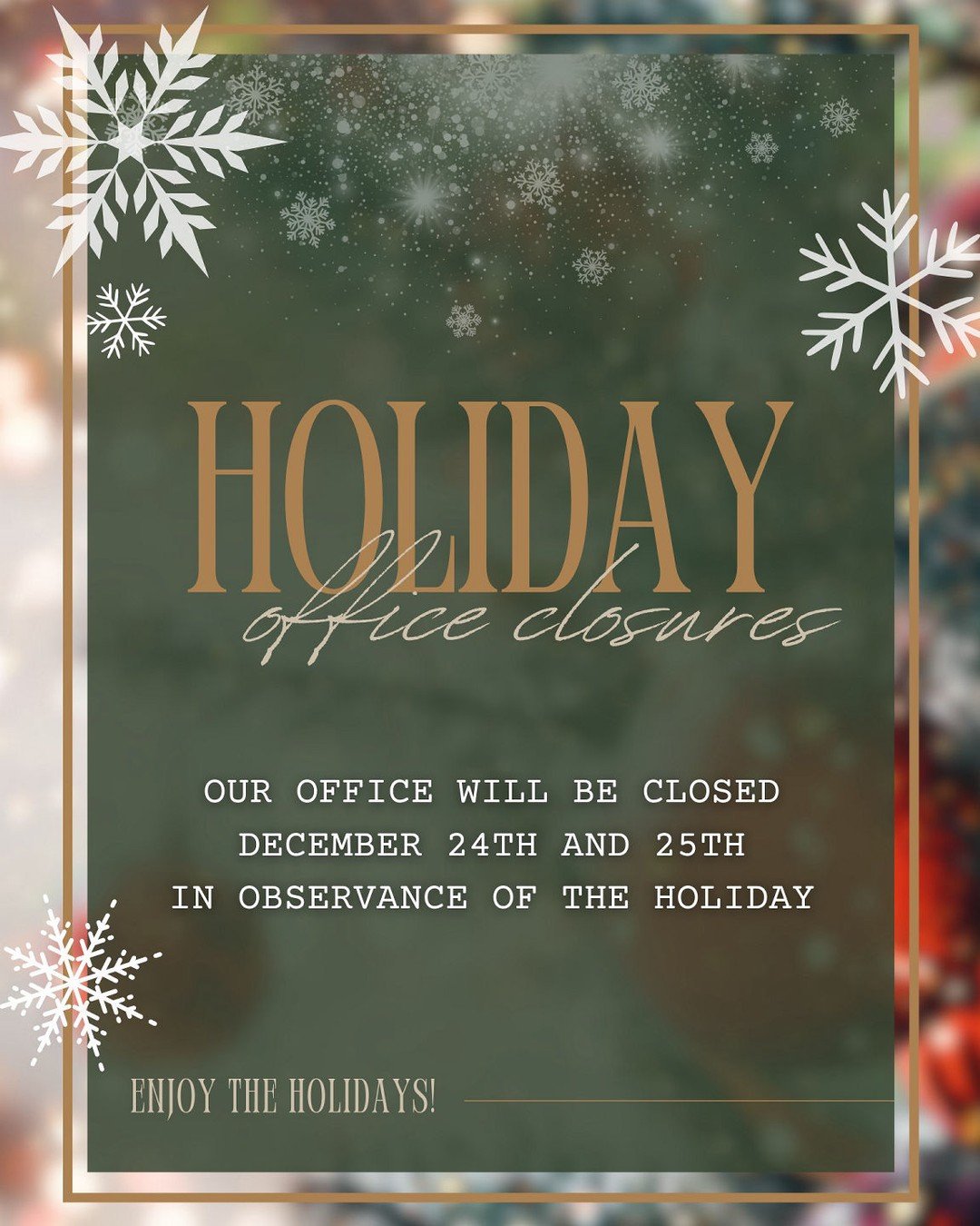☃️Holiday Office Hours☃️