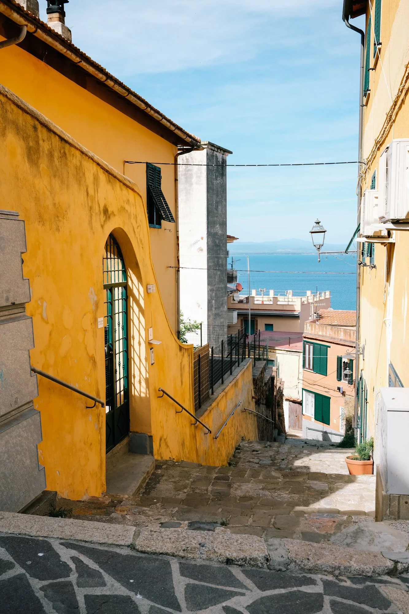 Street scene photographed in Porto Santo Stefano, Italy
