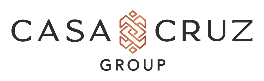 Casa Cruz Group logo with stylized geometric design in the center.