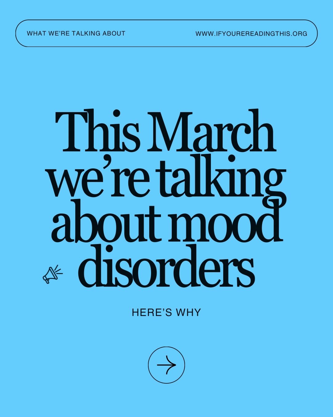 It&rsquo;s March, and this month we&rsquo;re sharing resources &amp; stories centered around mood disorders 🧠 Swipe to find out why 💌