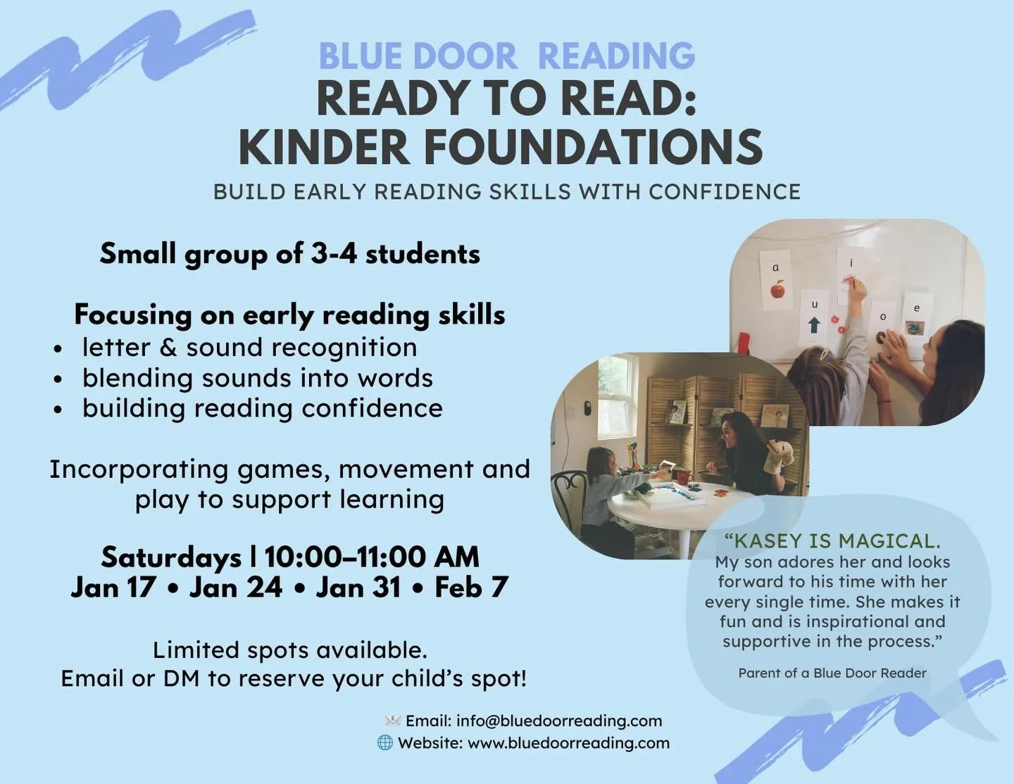 Calling kindergarten parents! Would you like your child to build confidence as an early reader? Join our 4-week course focused on the foundational skills needed to build strong readers! DM for more info and to find out if it&rsquo;s a good fit for yo