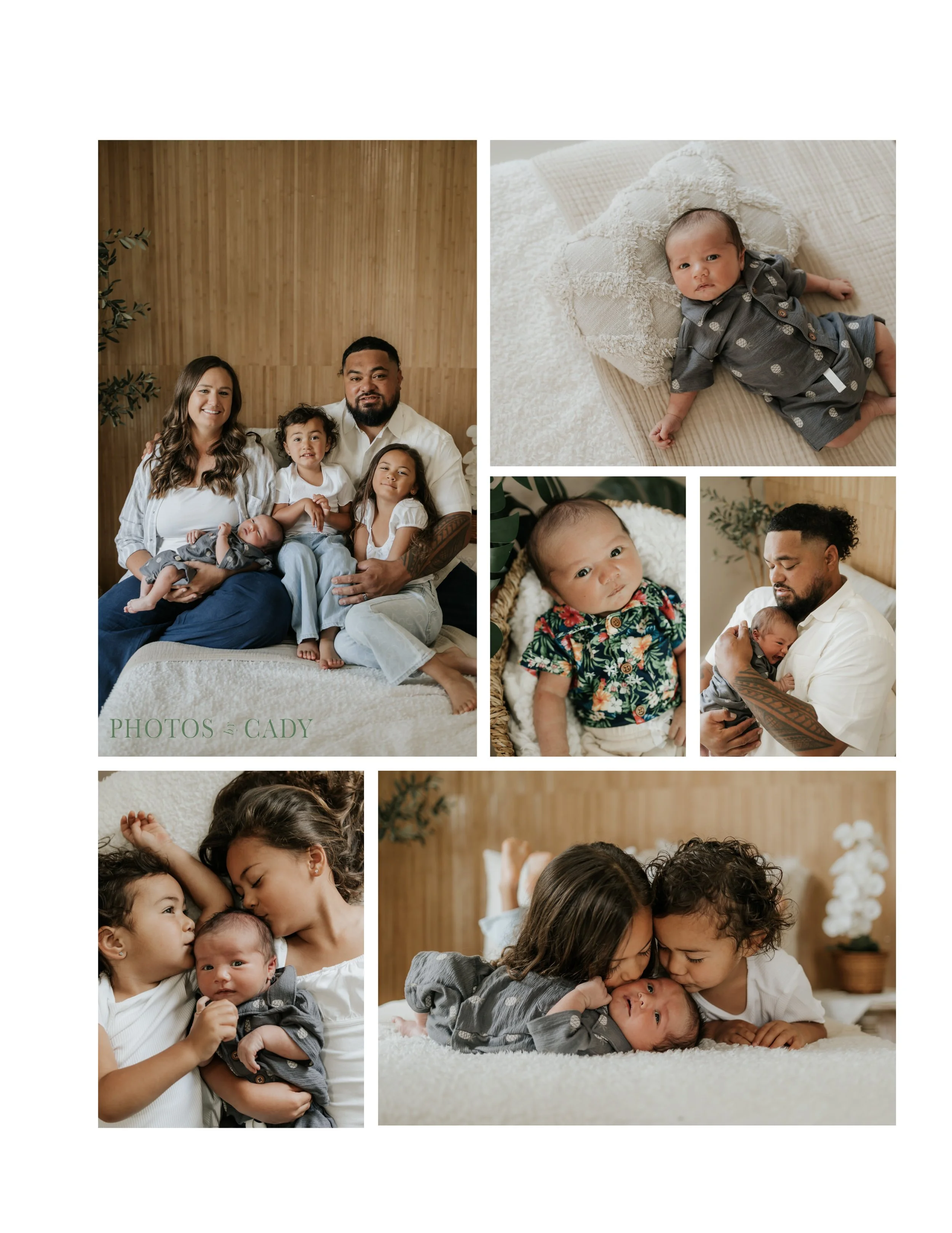 Parents and three children welcoming their newborn together.