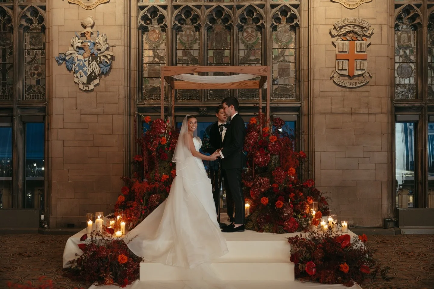A bold and refined winter&rsquo;s night celebration for Summer &amp; Sean. Playing into a deep, sultry palette with sculptural structure and organic movement. 

Planning: @ohanaeventsinc 
Design + Floral: @floristhounddesign 
Photography: @lidiacodre