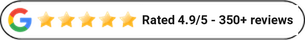 Google rating: 4.9 out of 5 from over 350 reviews for Melrose Massage