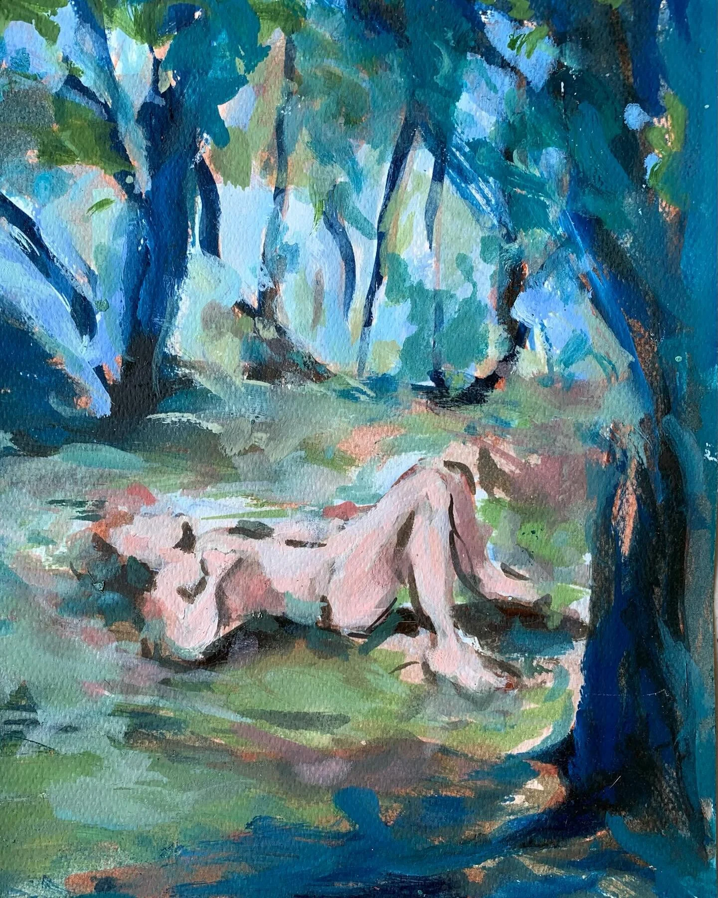 The Nymphs 
— detail k
All of the figures are taken from lifedrawings created over the last couple of years at @heatherley_school_of_art and @royaldrawingschool
They are simply nudes plonked ‘down in the woods’ — I am inter