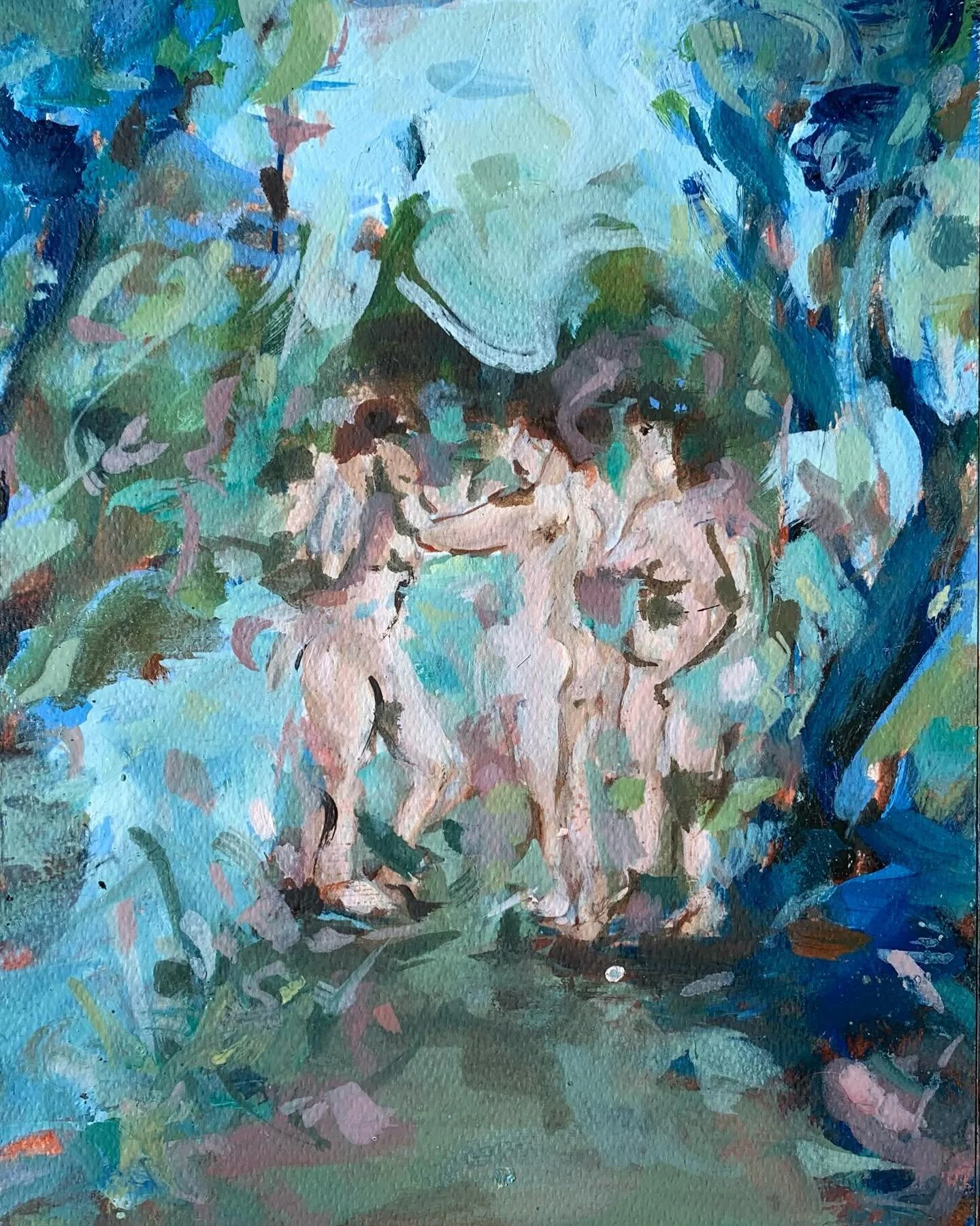 The Nymphs 
— detail g
All of the figures are taken from lifedrawings created over the last couple of years at @heatherley_school_of_art and @royaldrawingschool
They are simply nudes plonked ‘down in the woods’ — I am inter