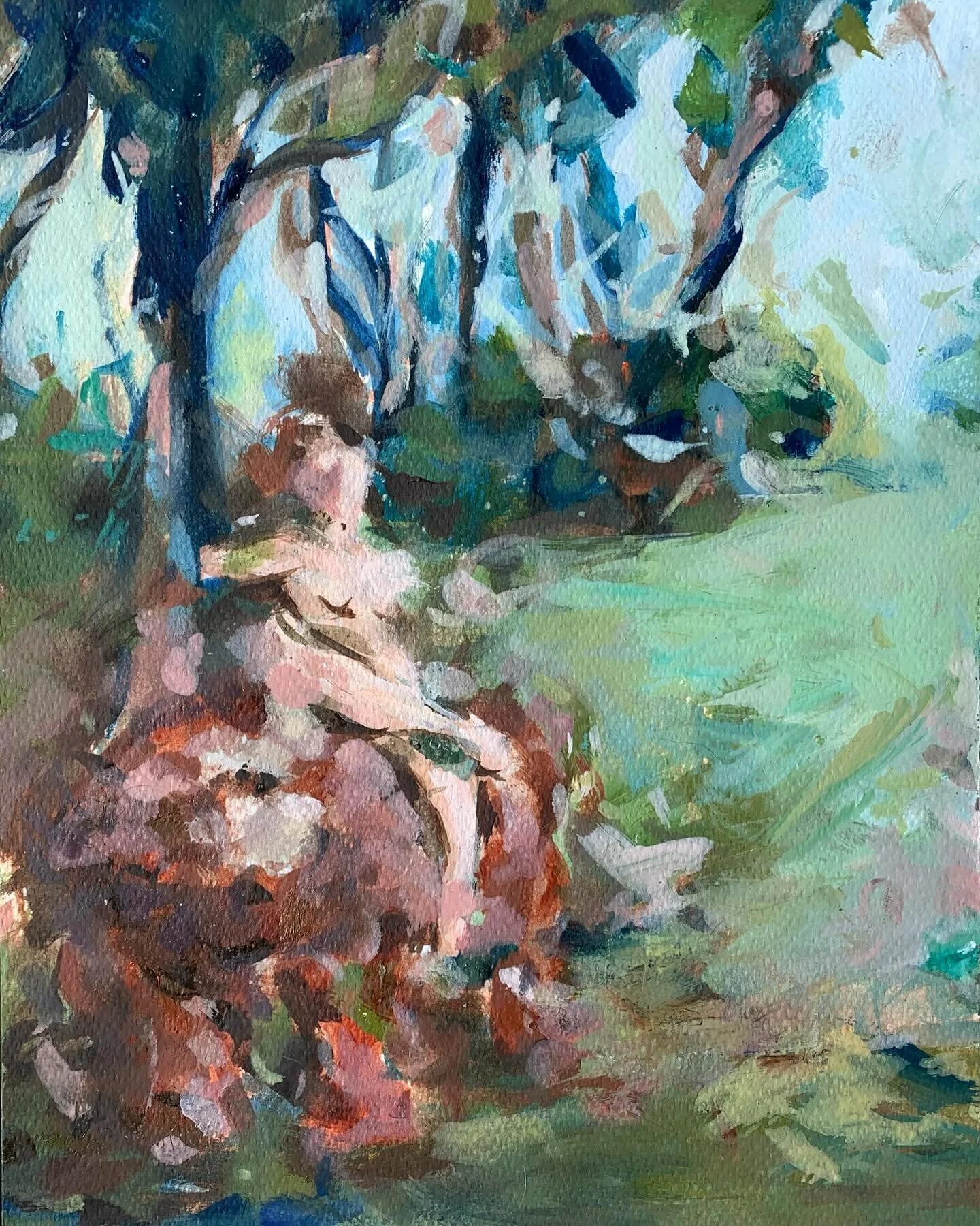 The Nymphs 
— detail d
All of the figures are taken from lifedrawings created over the last couple of years at @heatherley_school_of_art and @royaldrawingschool
They are simply nudes plonked ‘down in the woods’ — I am inter