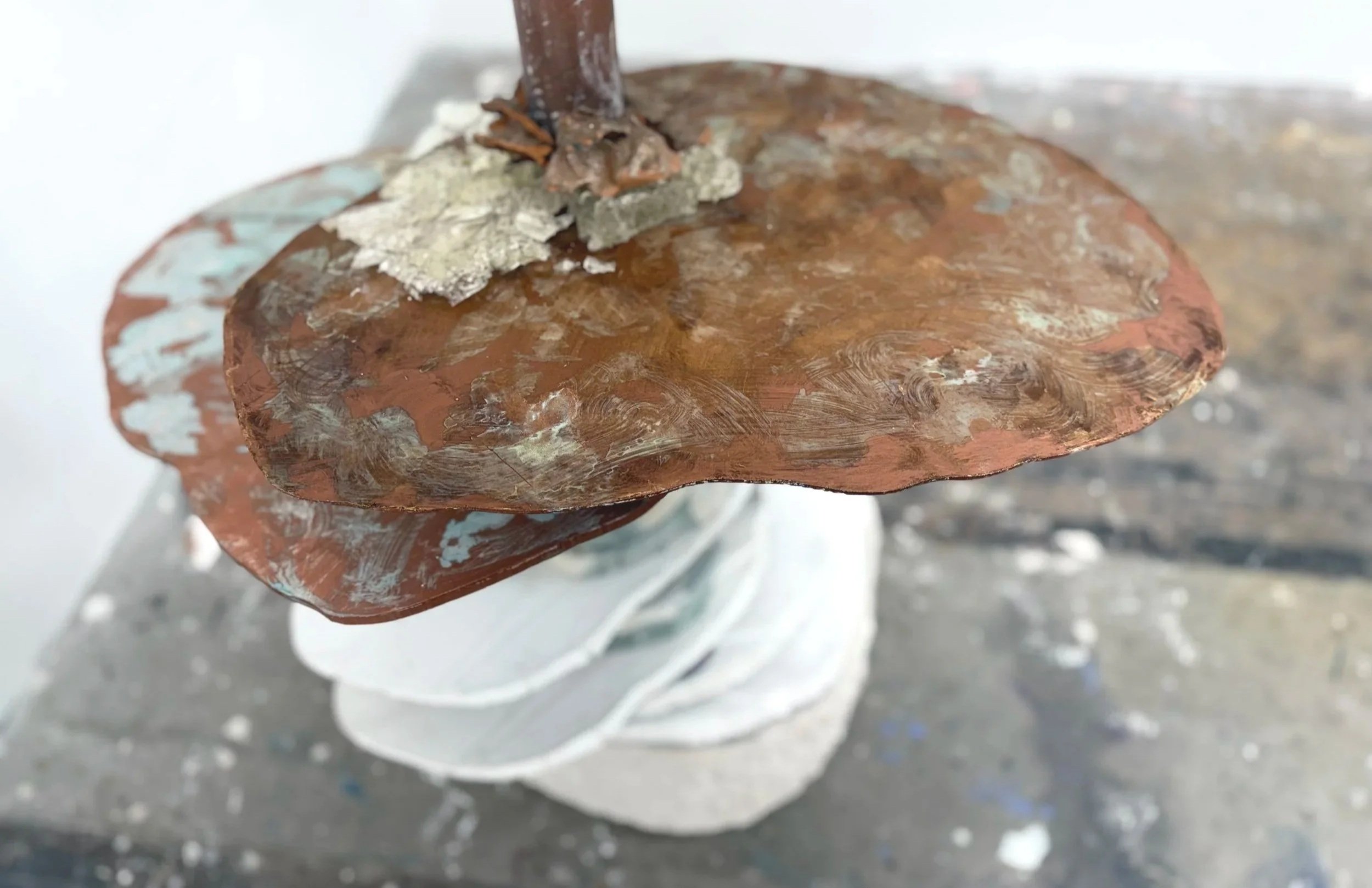 Held i’ t’ Place | 2026 | black, crank and porcelain clays with crawl glazes, chrome alum compound, oxidised iron and copper pigments, oil pigments, plaster, aqua cast, resin, solid and reclaimed woods, card, paper, strentex  |  320 x 100 x 100 cm