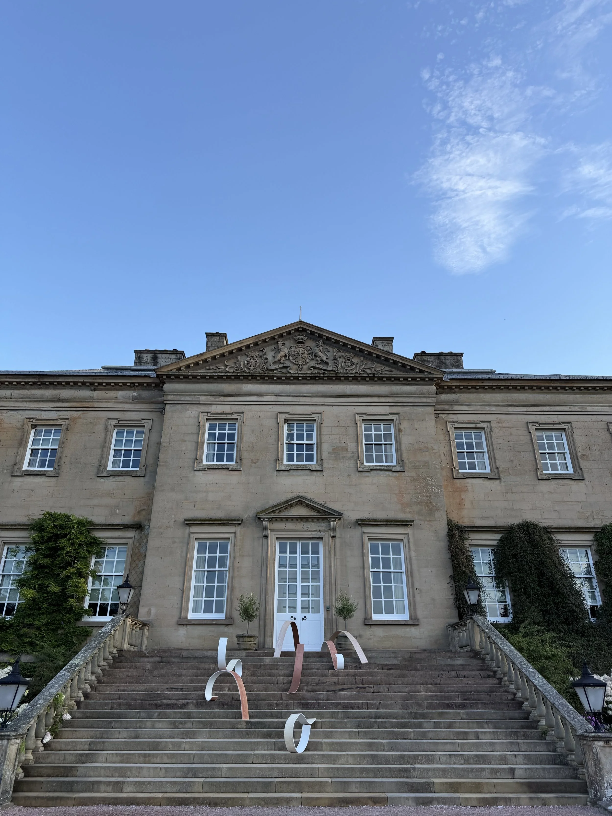 Clambering | 2026 | Engraved copper, iron and copper oxidising and oil pigments, reclaimed wood | 470cm  x 290 x 370 cm varying volume | in situ during Dumfries House Residency