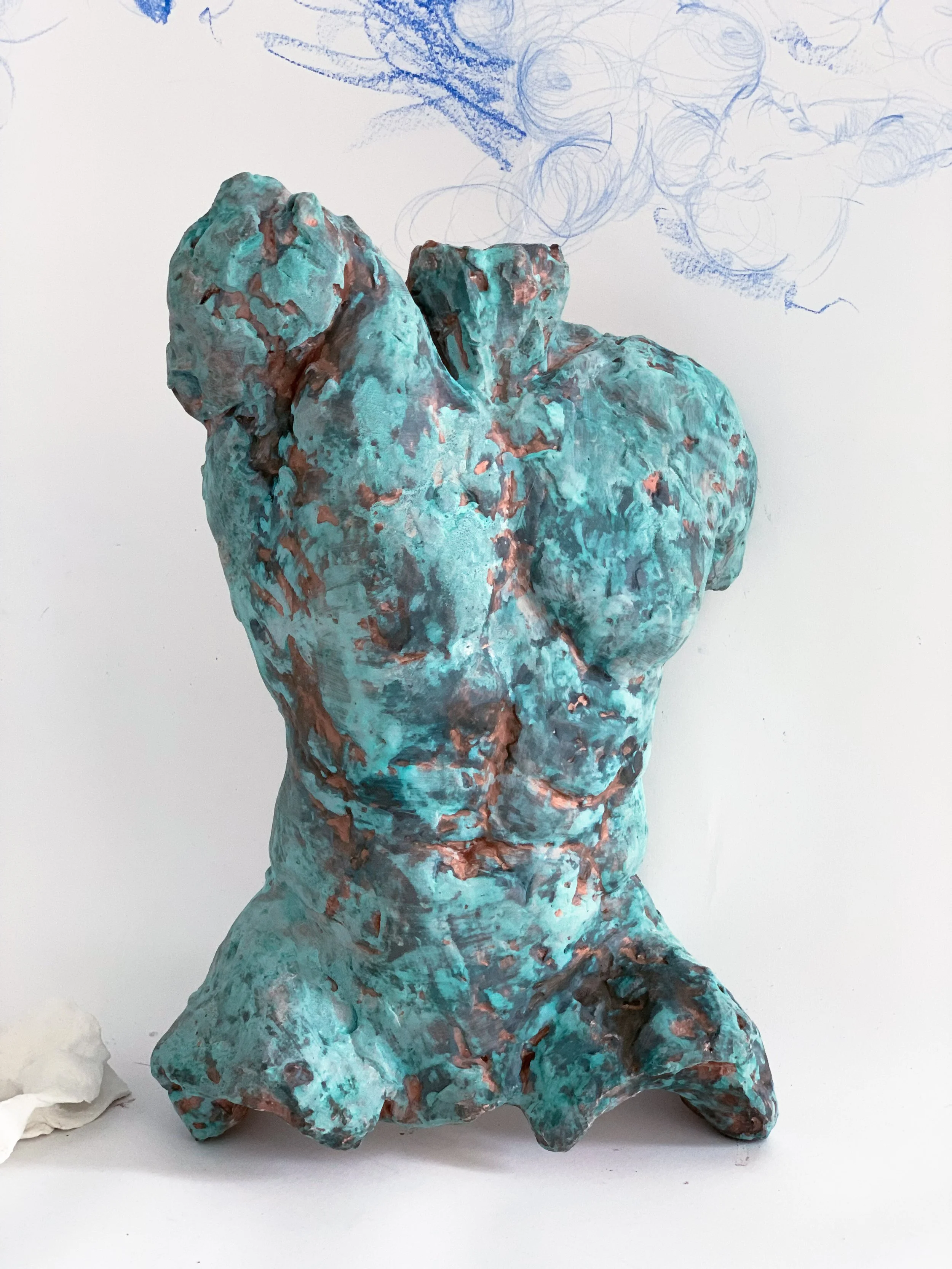 oxidised copper pigments, plaster  |  ⅔ scale  |  2023
