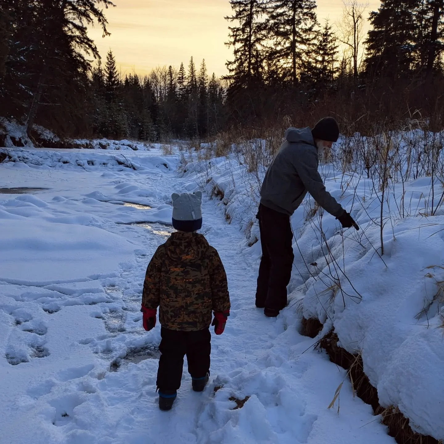Merry Christmas to you and yours! Between all the presents, delicious food and visiting, one of my favourite parts was a late afternoon walk on a frozen creek with two of my favourite guys.

Hope you found your own special moments, too. 🎄