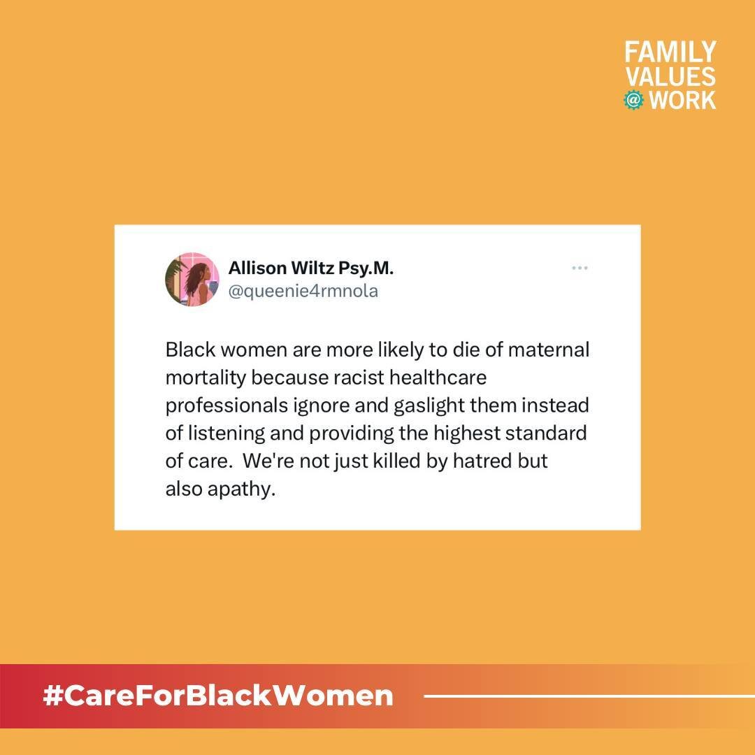Black women are 3️⃣x more likely to die from pregnancy-related causes than white women, often due to being ignored by healthcare providers (CDC). This isn't just about racism&mdash;it's about life and death. 💜✨We must #CareforBlackWomen! #WomensHist