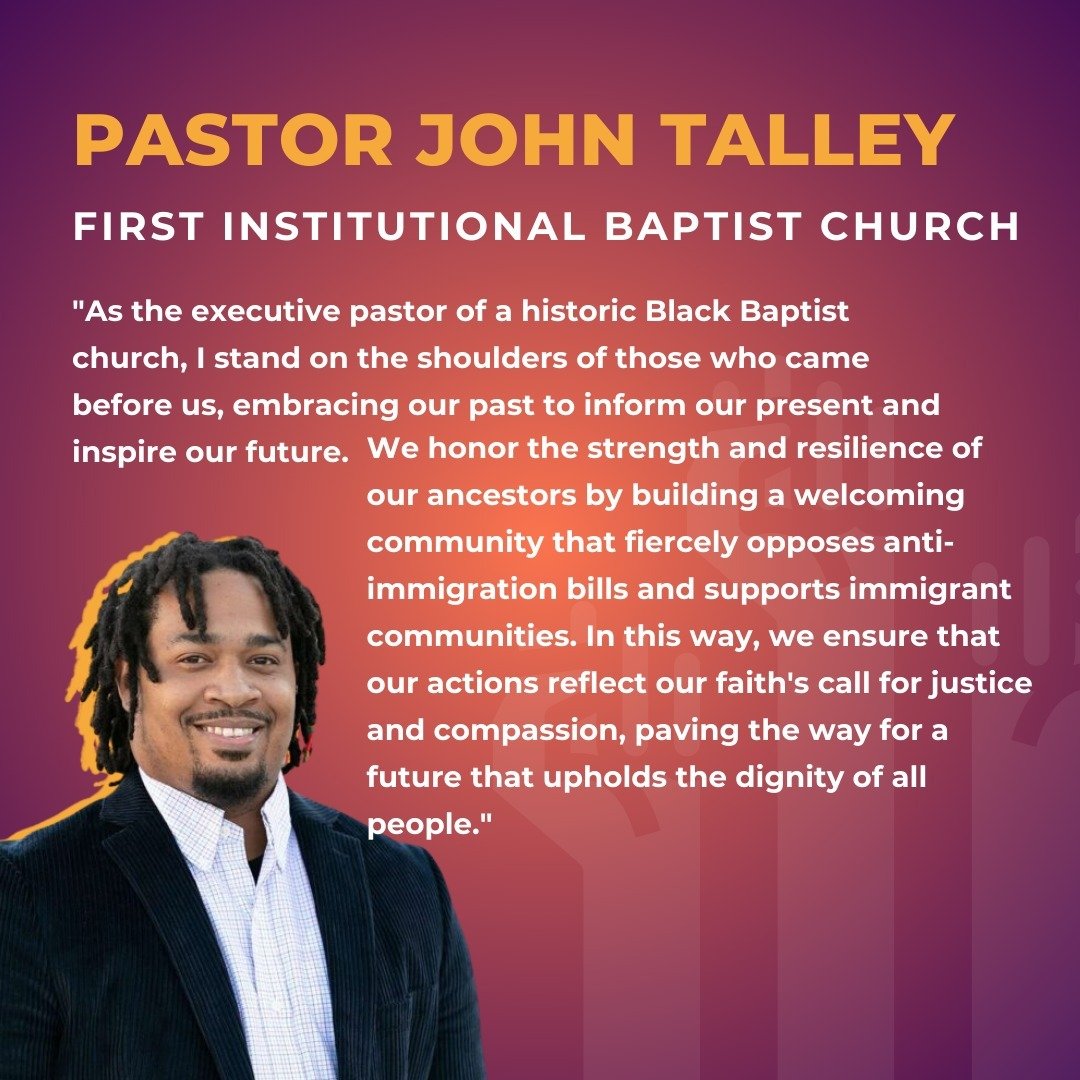 A quote of solidarity in support of Immigrant Communities from @pastorjt3 with @fibcaz:

&quot;As the executive pastor of a historic Black Baptist church, I stand on the shoulders of those who came before us, embracing our past to inform our present 