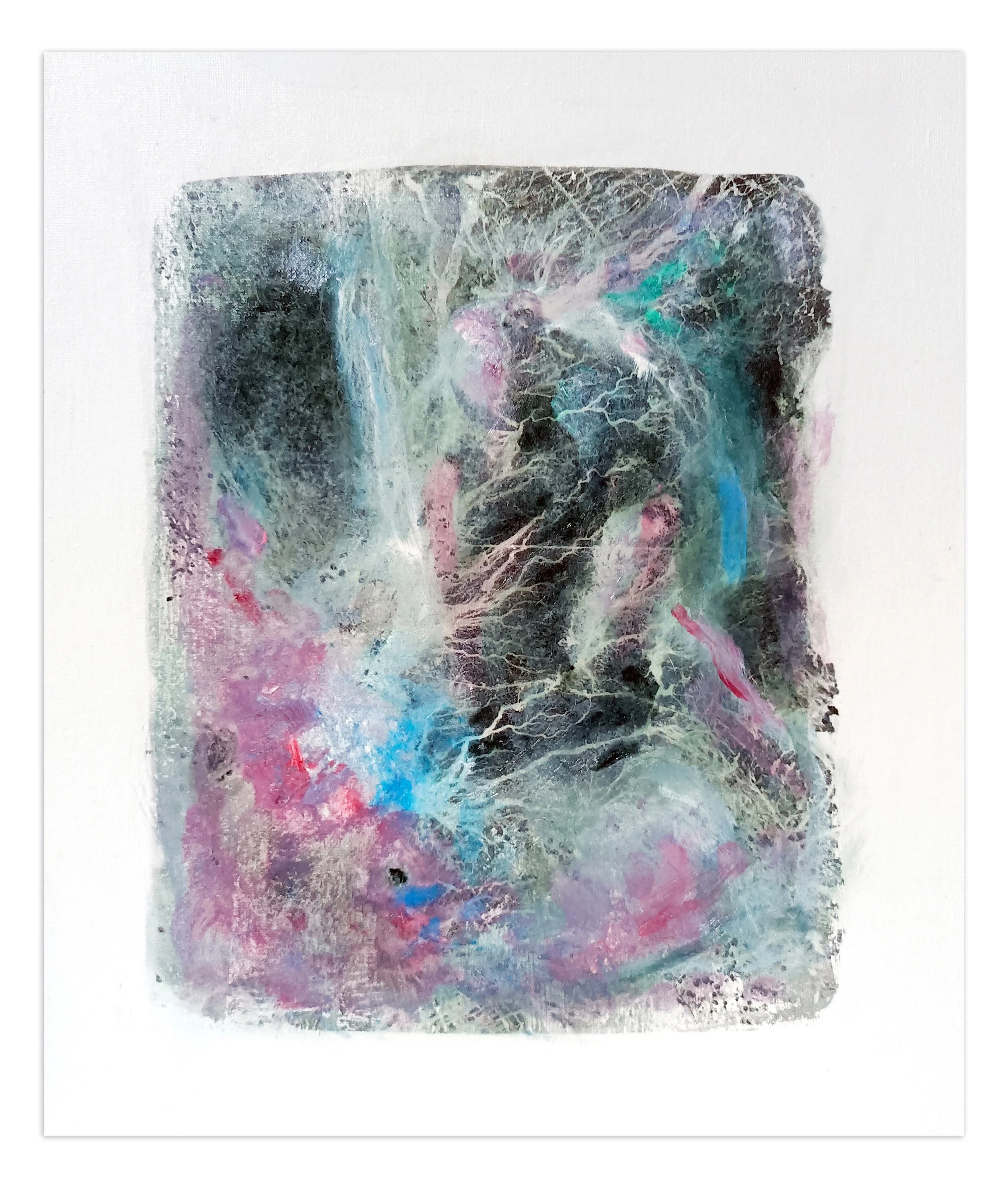 Land/brain - 30x40cm - Hand-transferred image on canvas with acrylic paint