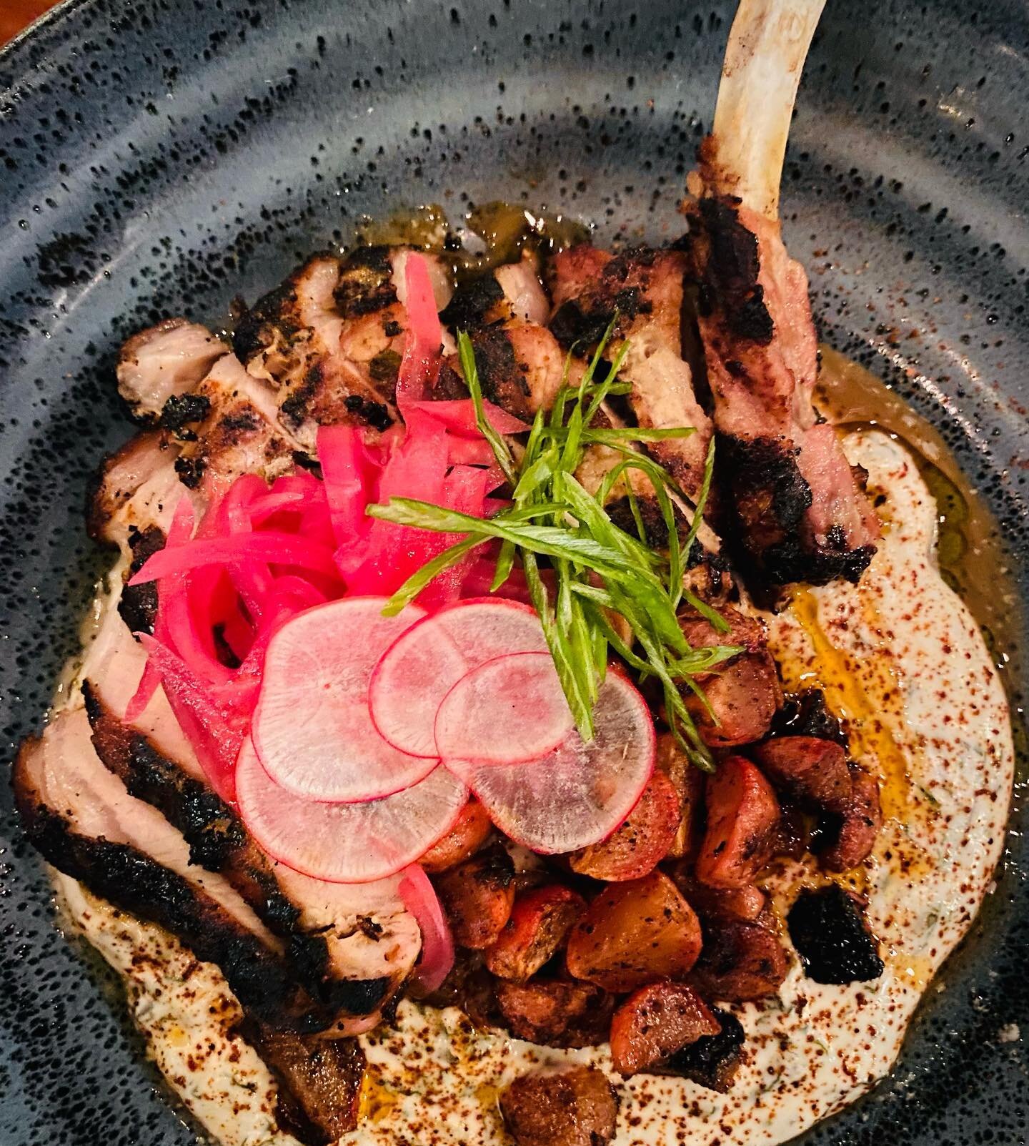 We&rsquo;ve got a beautiful bone in pork chop feature for you this weekend. Chimichurri marinated BC bone in pork chop grilled to perfection and served with roast radishes and a decadent cream kale sauce. This is a warm hug of a dish for this rainy w