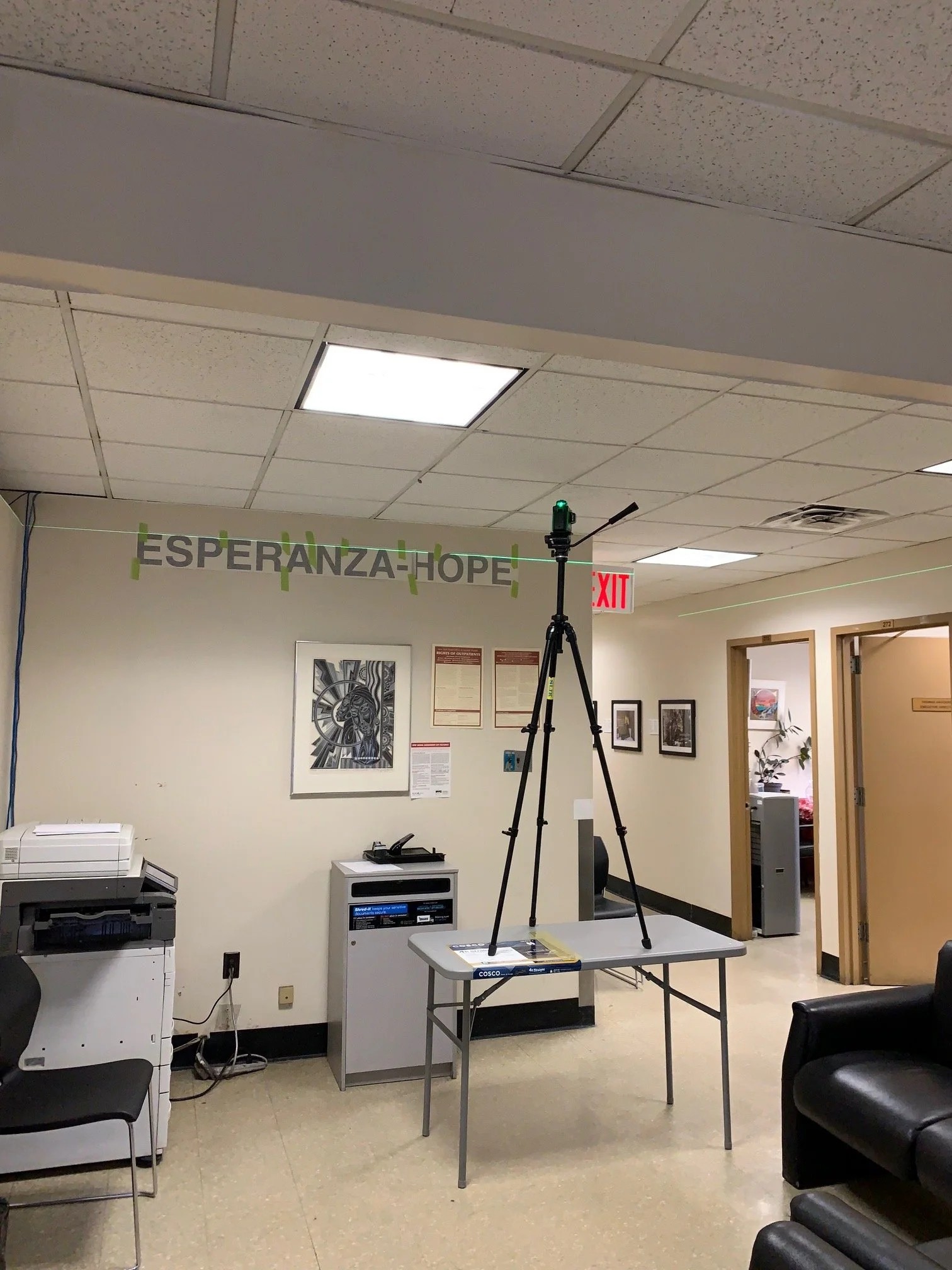 Photovoice permanent exhibition installation, Bowen Center, during Covid-19 pandemic, 2021.