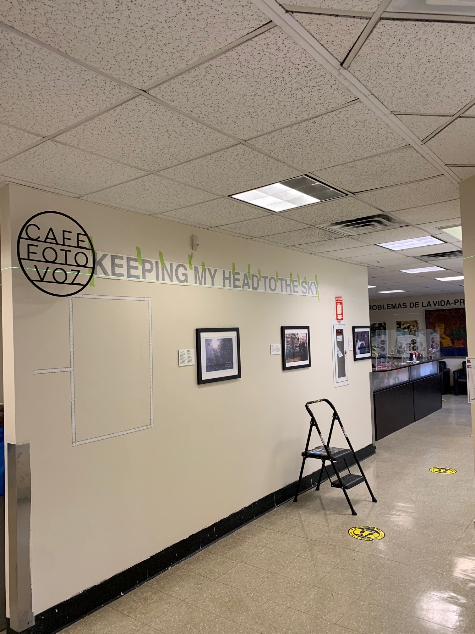 Photovoice Participant Exhibition installation during the Covid-19 Pandemic. Bowen Center, Harlem, NY. 2021