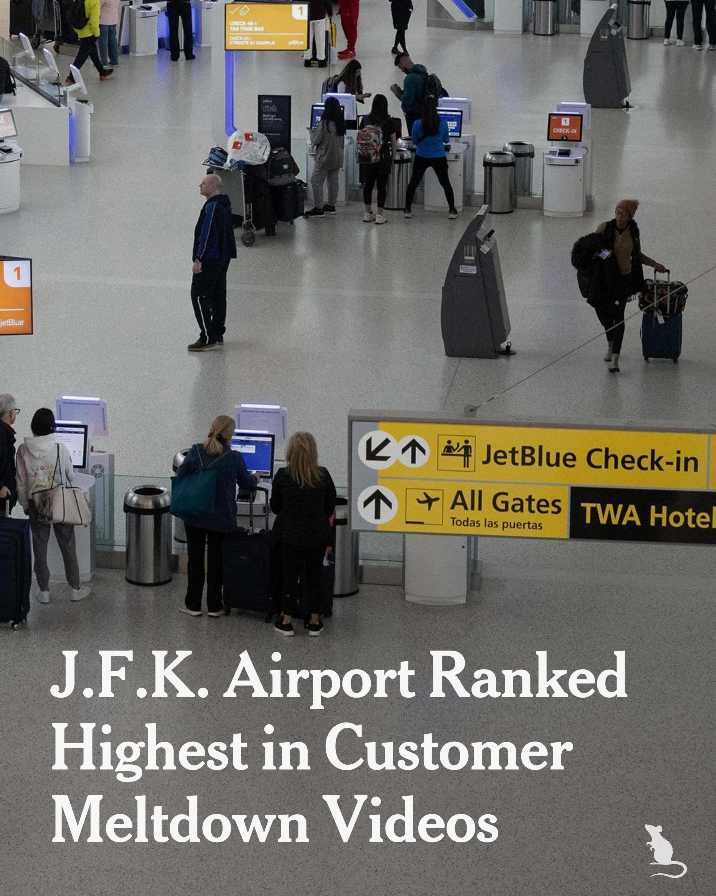TERMINAL B&mdash;The Port Authority of New York is celebrating after a new consumer survey ranked John F. Kennedy International Airport No. 1 in customer meltdown videos.

&ldquo;It&rsquo;s an incredible honor,&rdquo; said Port Authority Executive Di