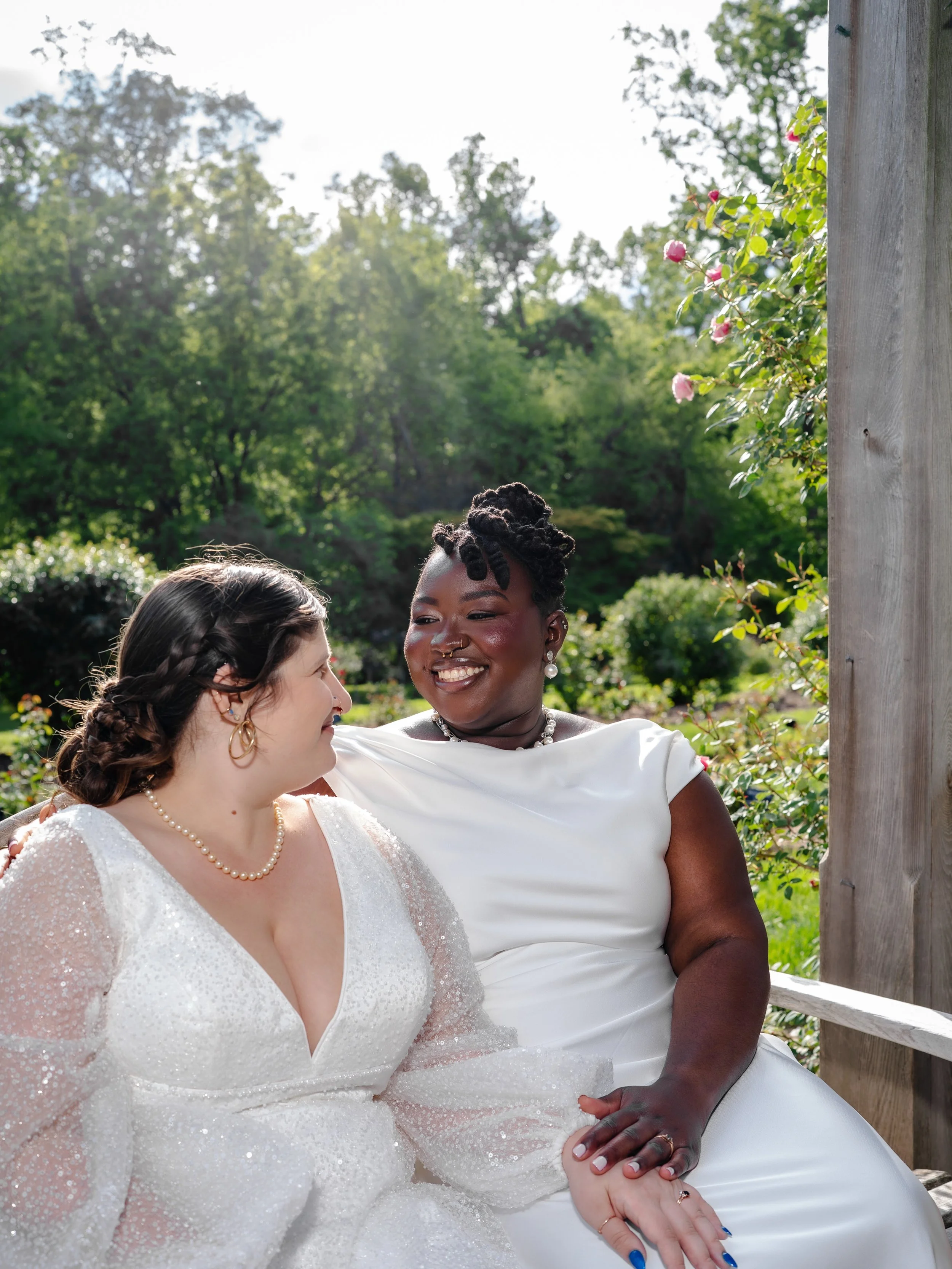 Still not over the magic of photographing my first solo queer wedding 🥹🌹✨

A little sneak peek for Lydia + Samira from their beautiful day at the Bon Air Rose Garden. It&rsquo;s giving secret garden dreams, soft romance, and so much love.

I can&rs