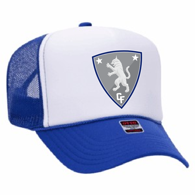 26 CFHS Soccer Crest Trucker Hat Royal_White.png
