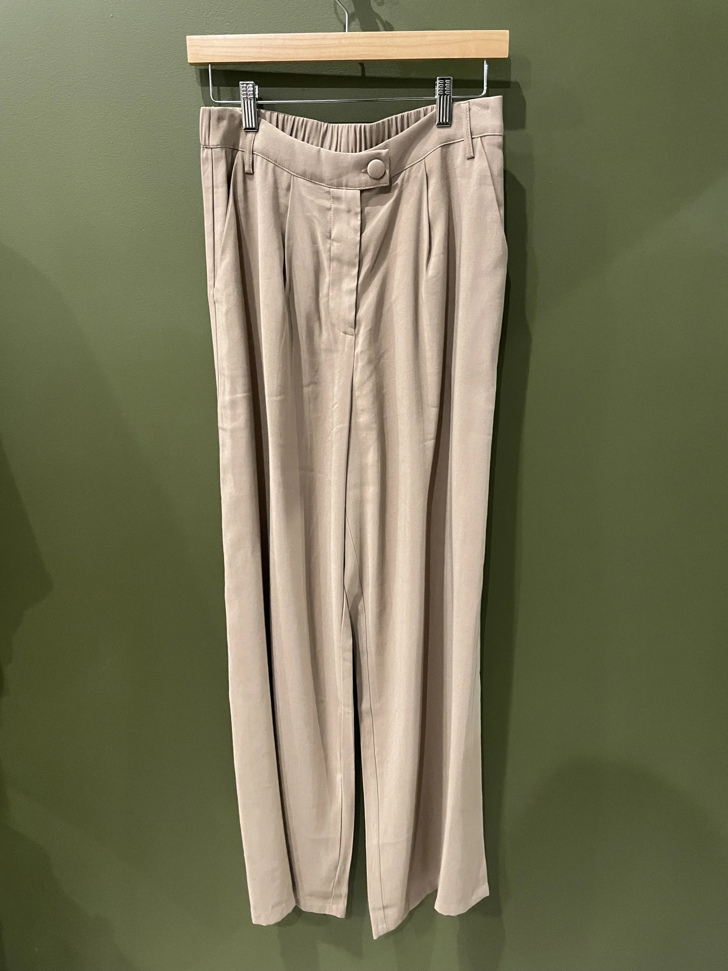 Timeless Beige High-Waisted Trousers in a size m