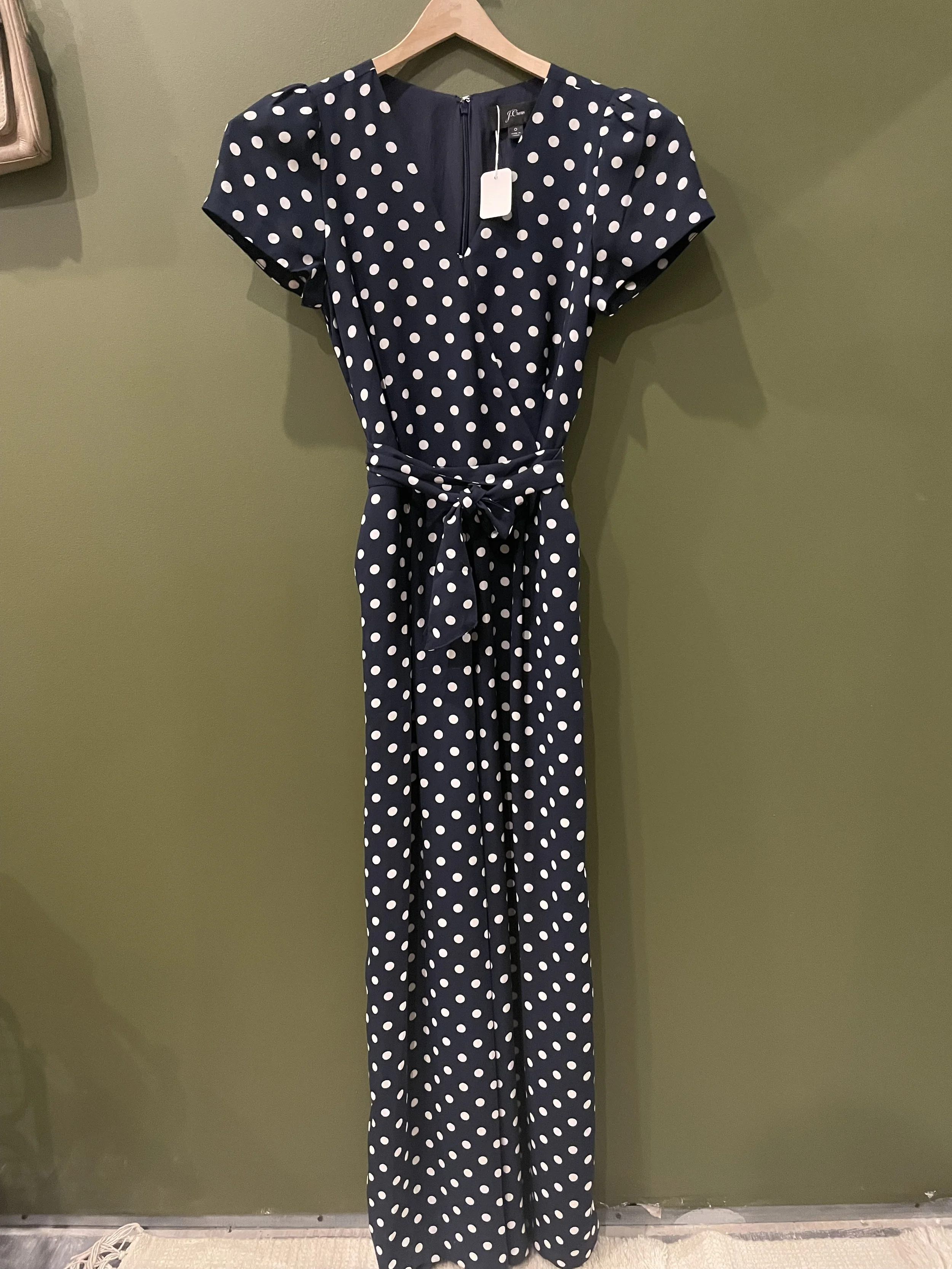 JCREW Navy Polka Dot Wrap Jumper in a size 0