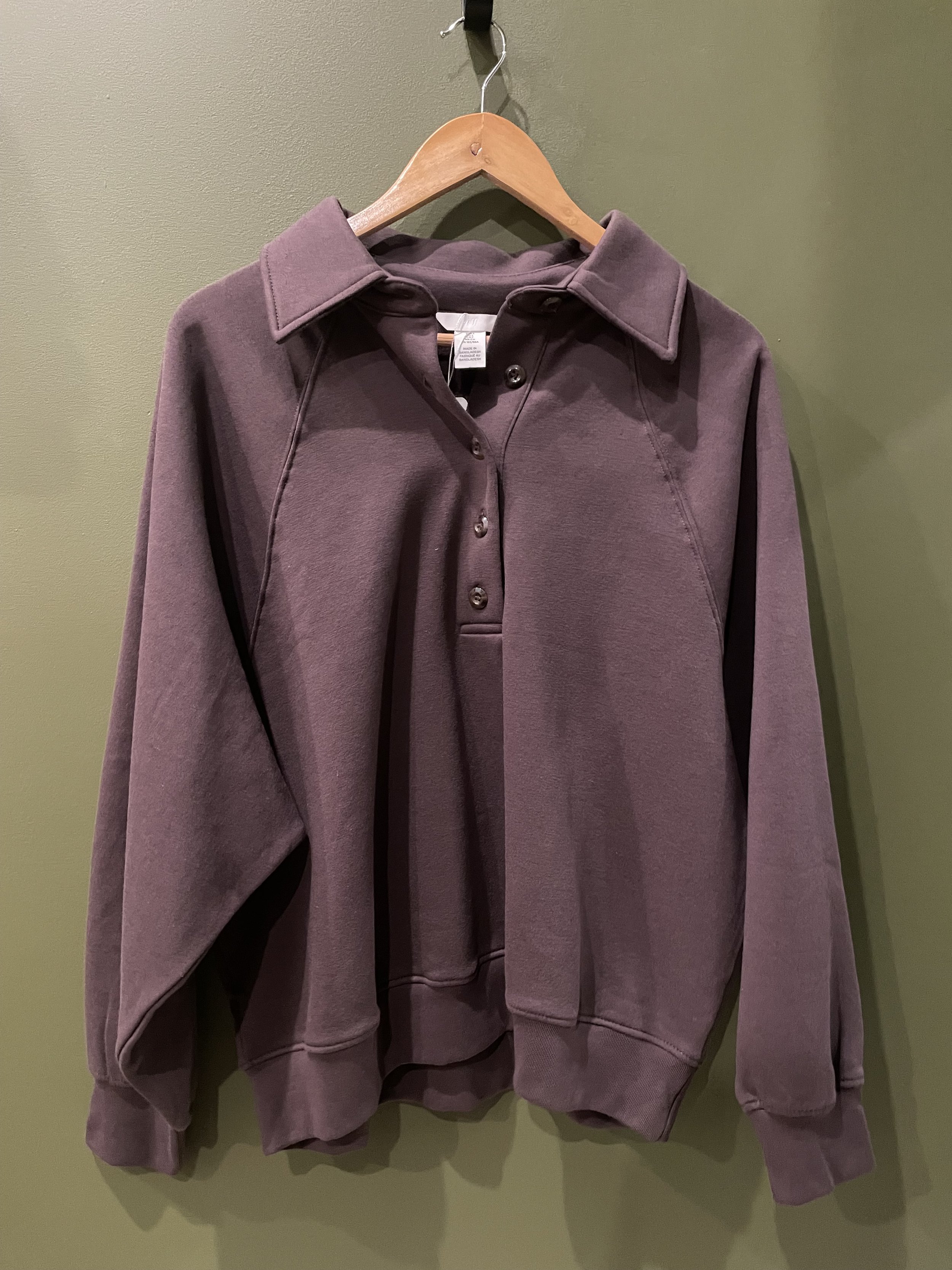 Brown Button-Up Pullover