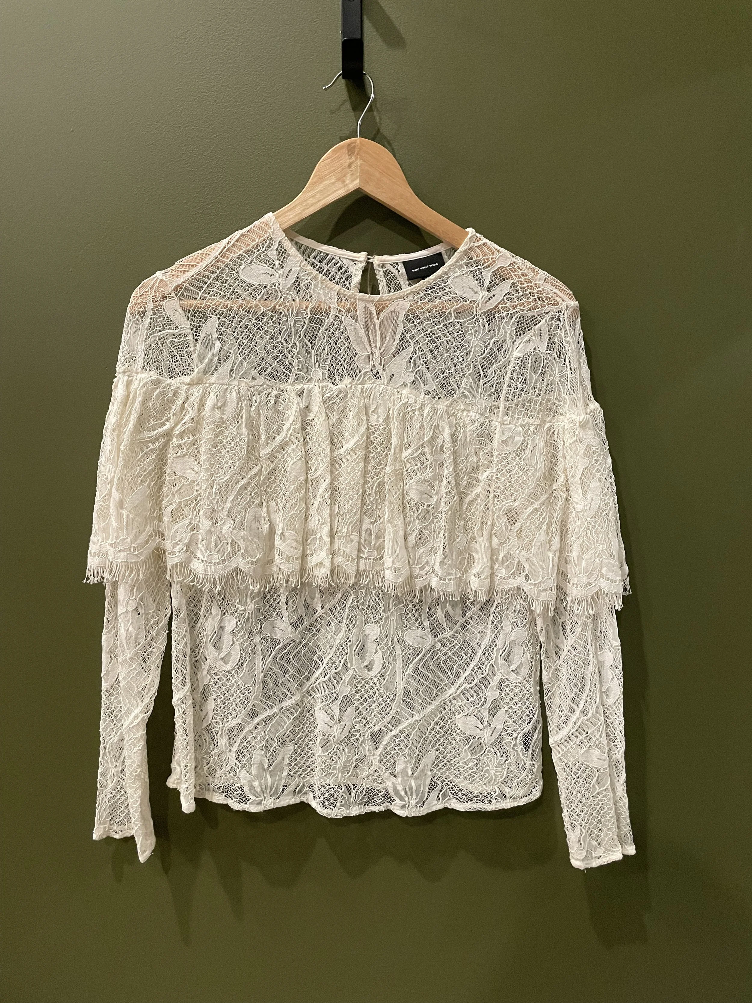 White Lace Top in size S